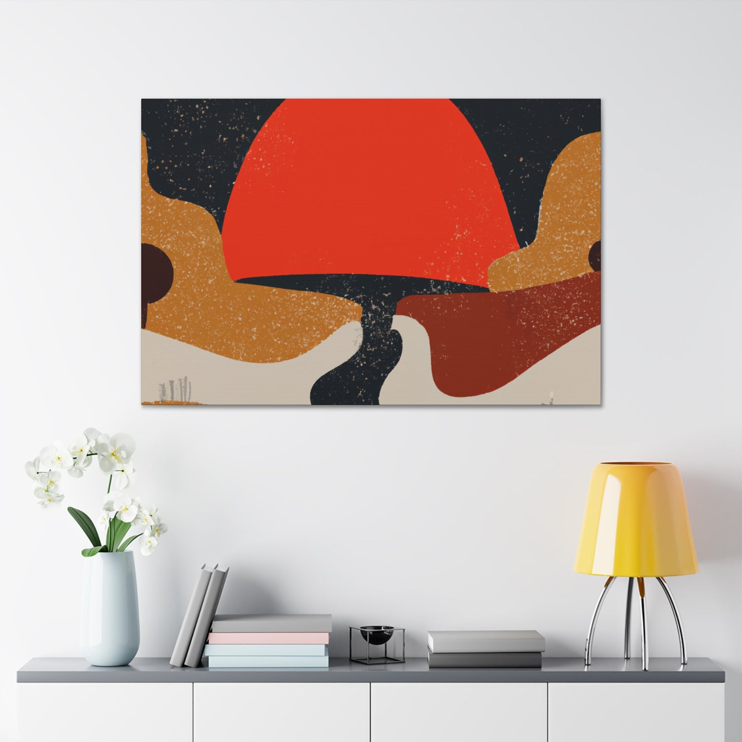Orange Semi - Midcentury Canvas