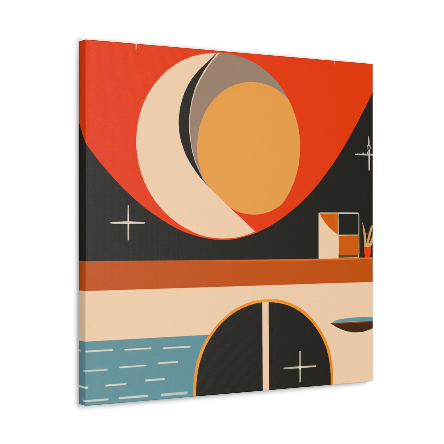 "Radial Reflection - Midcentury" - Canvas