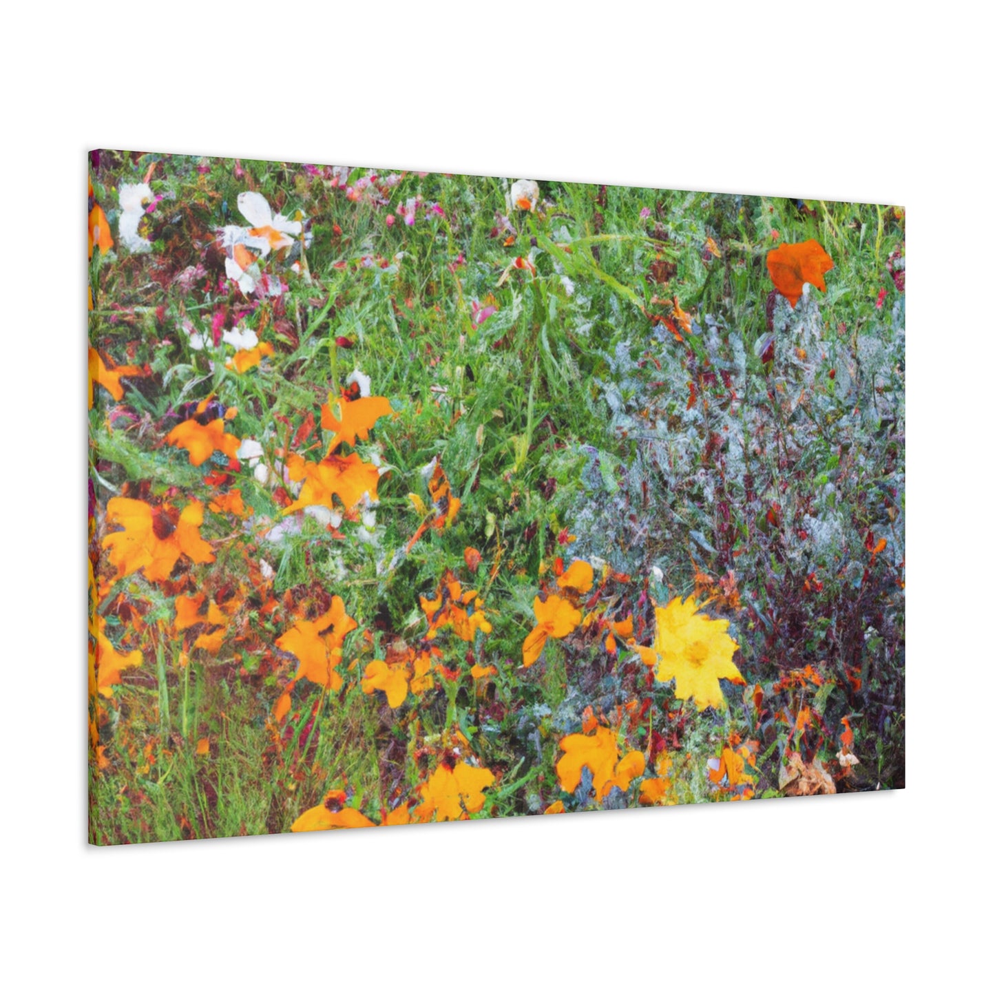 Garden Buzz; A Swarm of Colorful Blooms. - Floral Canvas