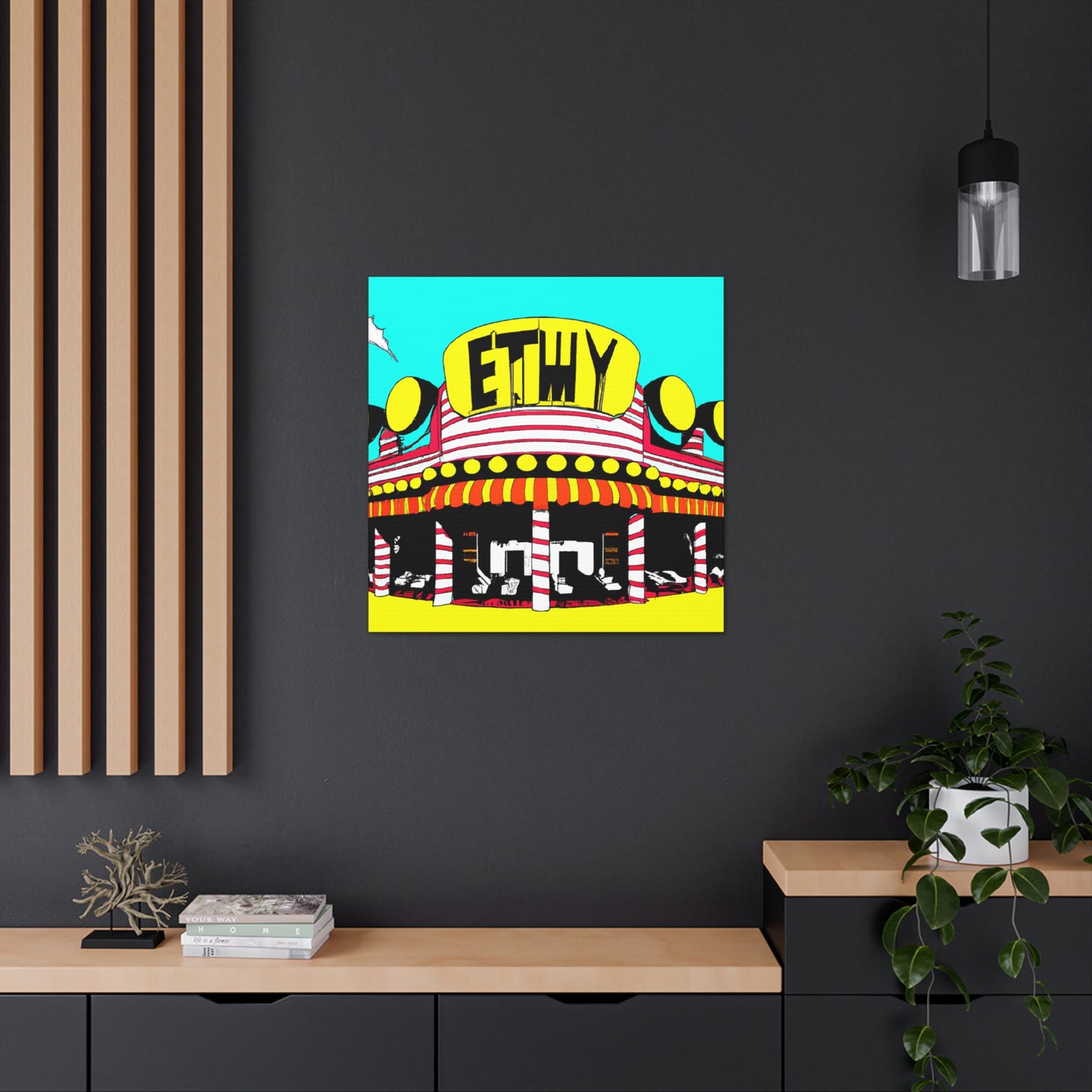 Rock 'n' Roll Drive-In Diner. - Pop Art Canvas