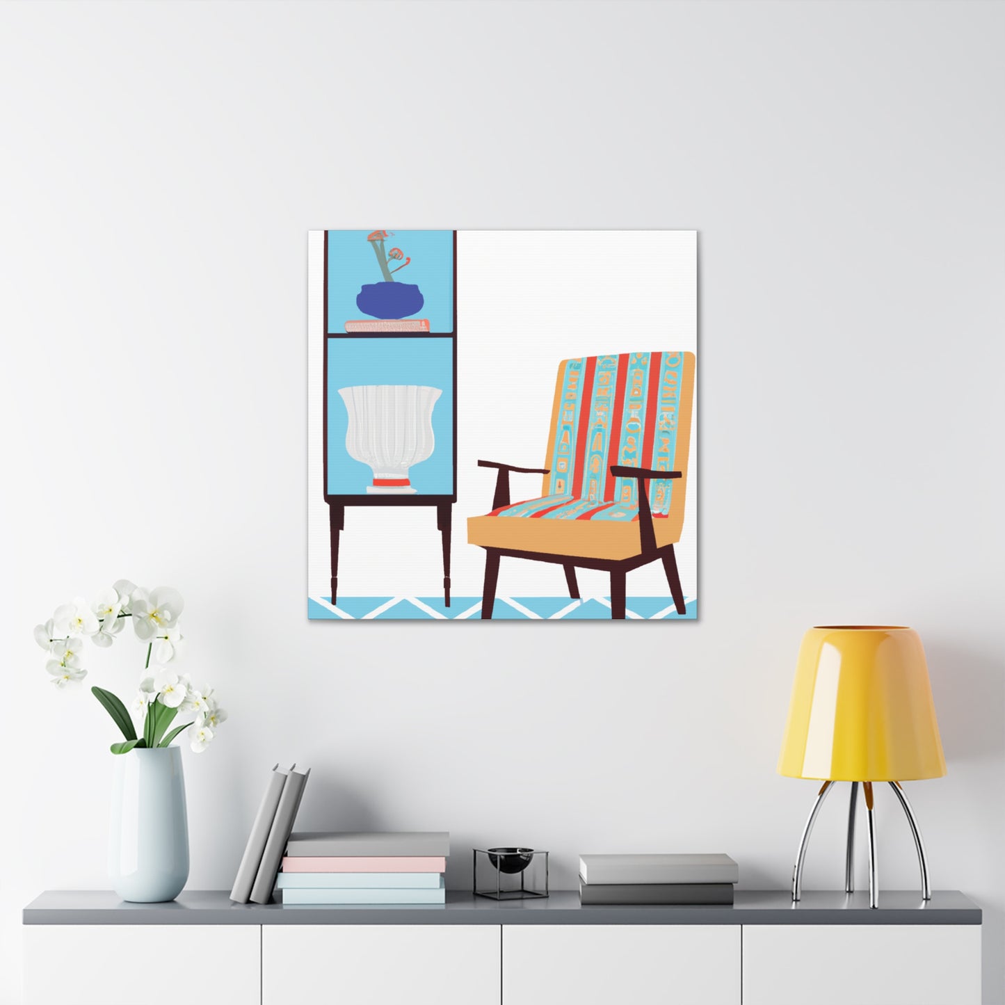 Cottoncloud Cat - Midcentury Canvas