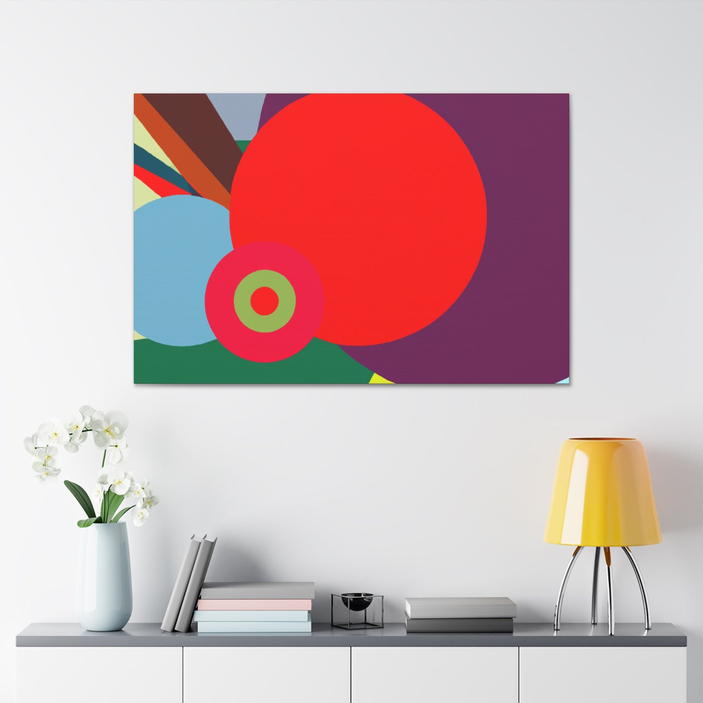 "Cheerful Vibes - Midcentury" - Canvas