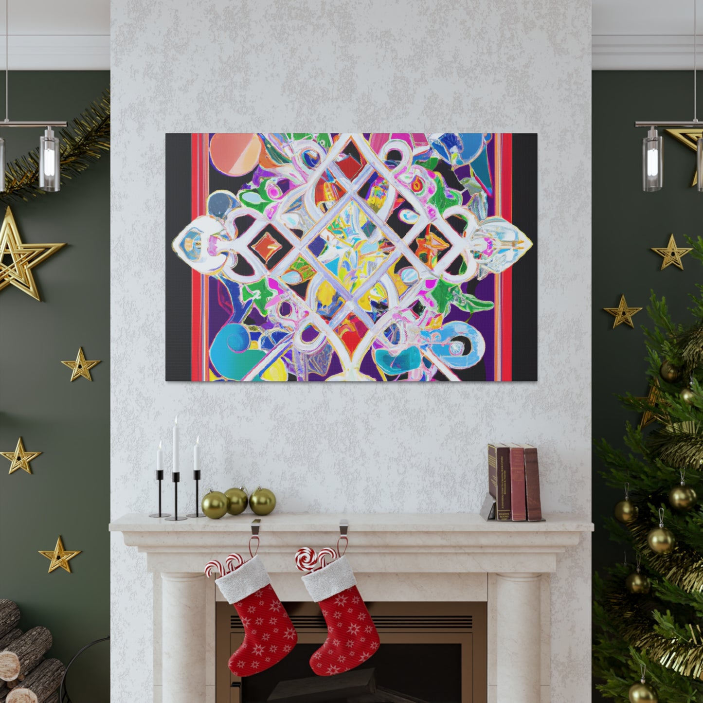 Jewel Snowflake- Glass Canvas