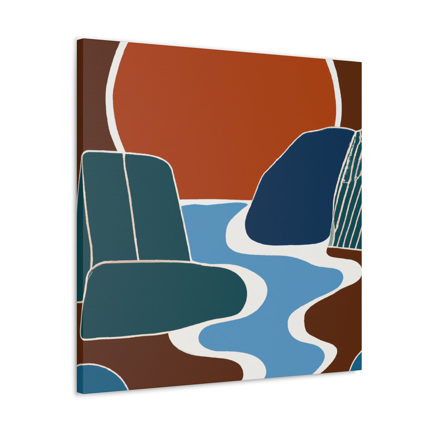 Vivid Hexagon- Midcentury - Canvas