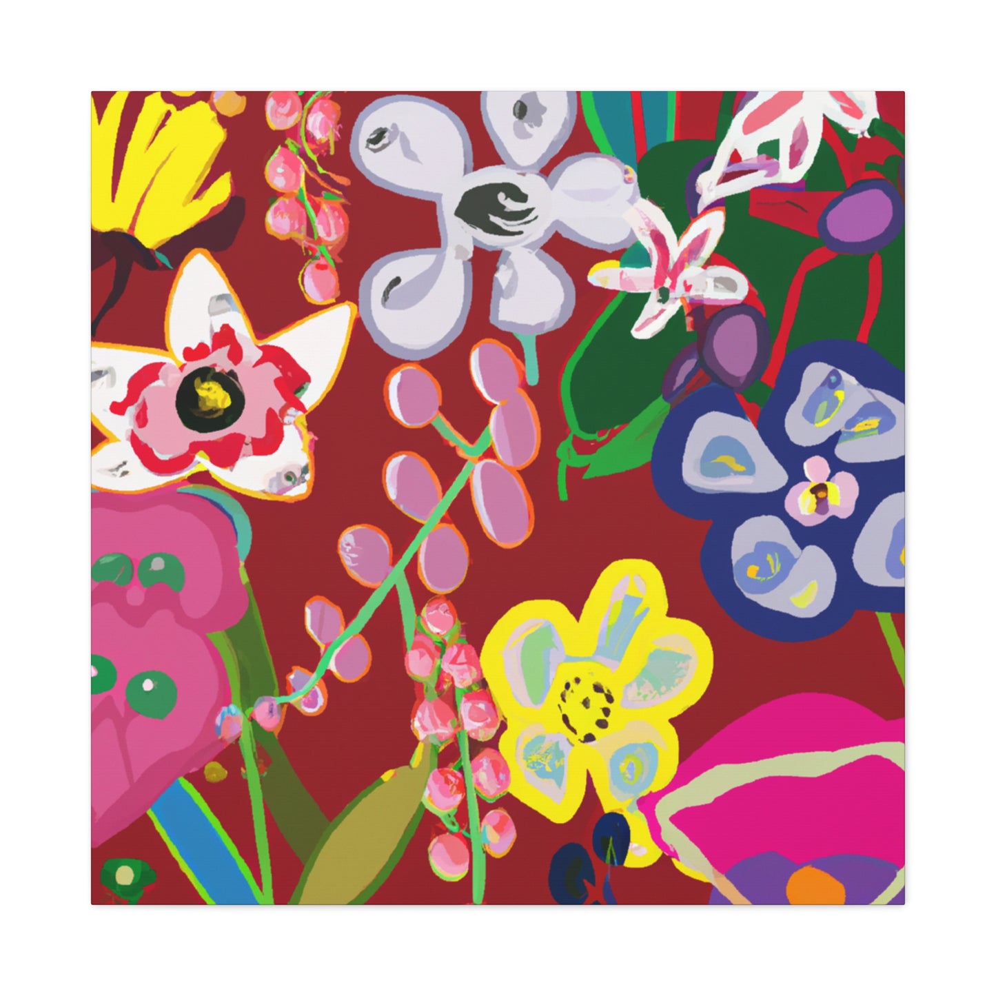 Raspberry Rose - Floral - Canvas
