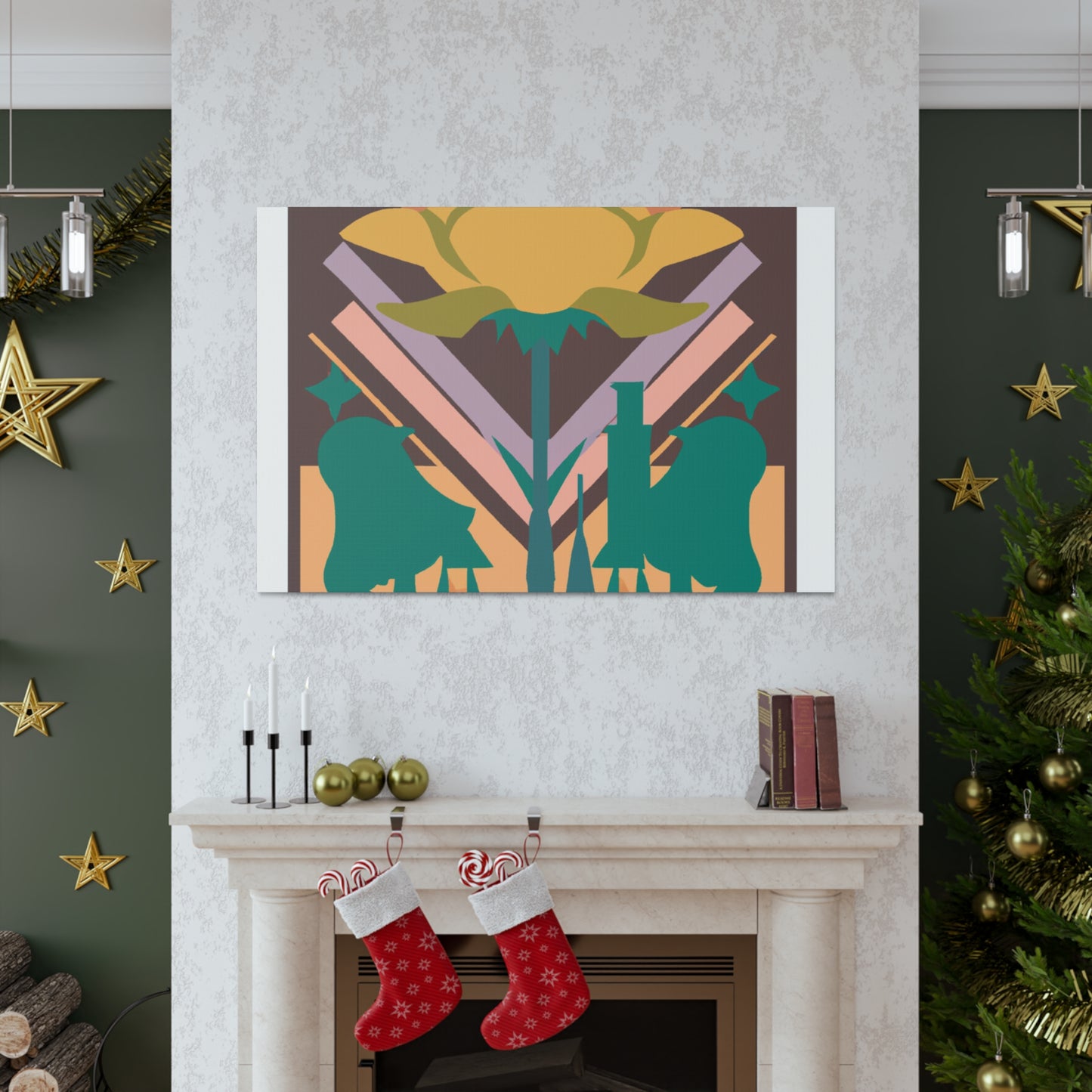 Rosey Bells - Midcentury Canvas