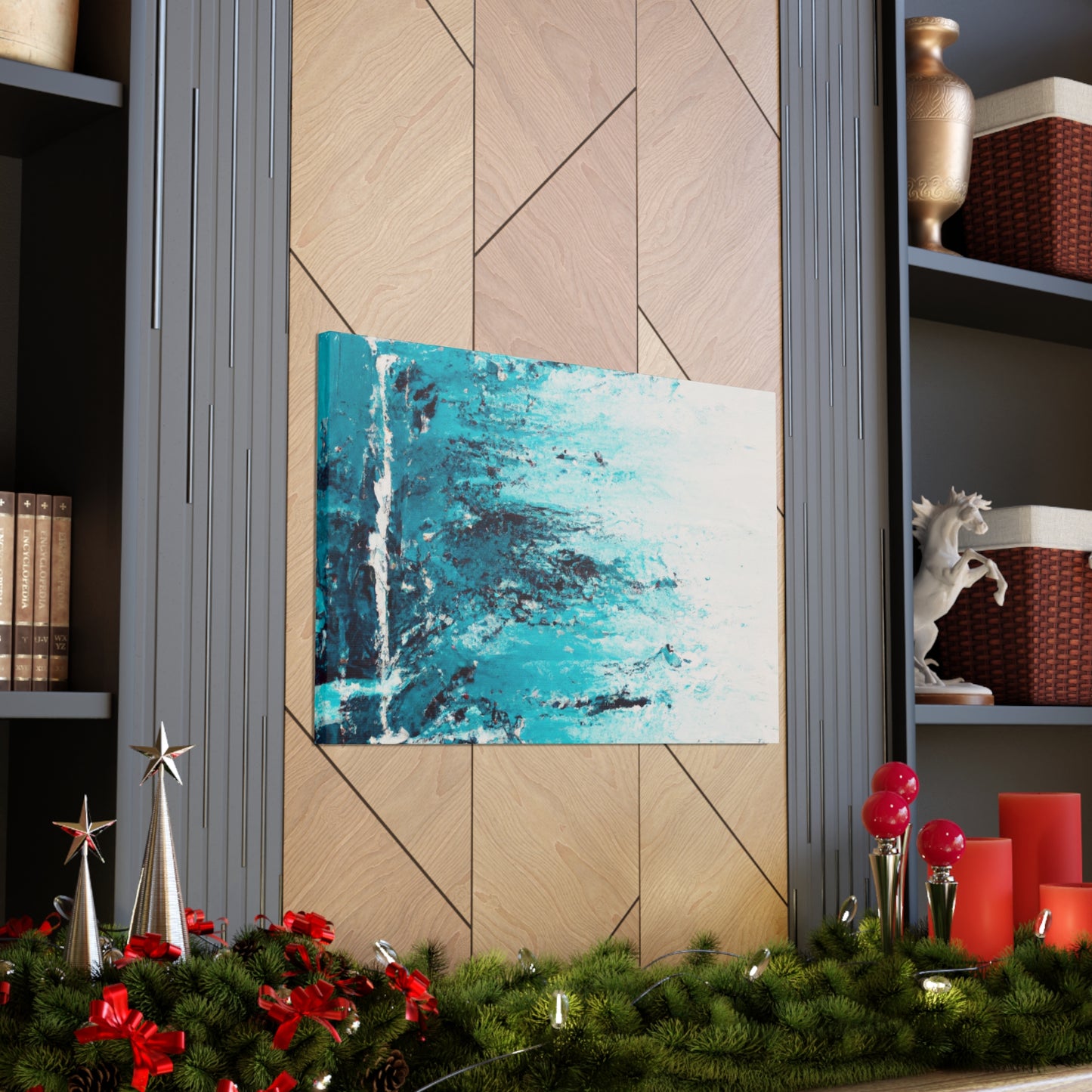 Aqua Frost- Abstract Canvas