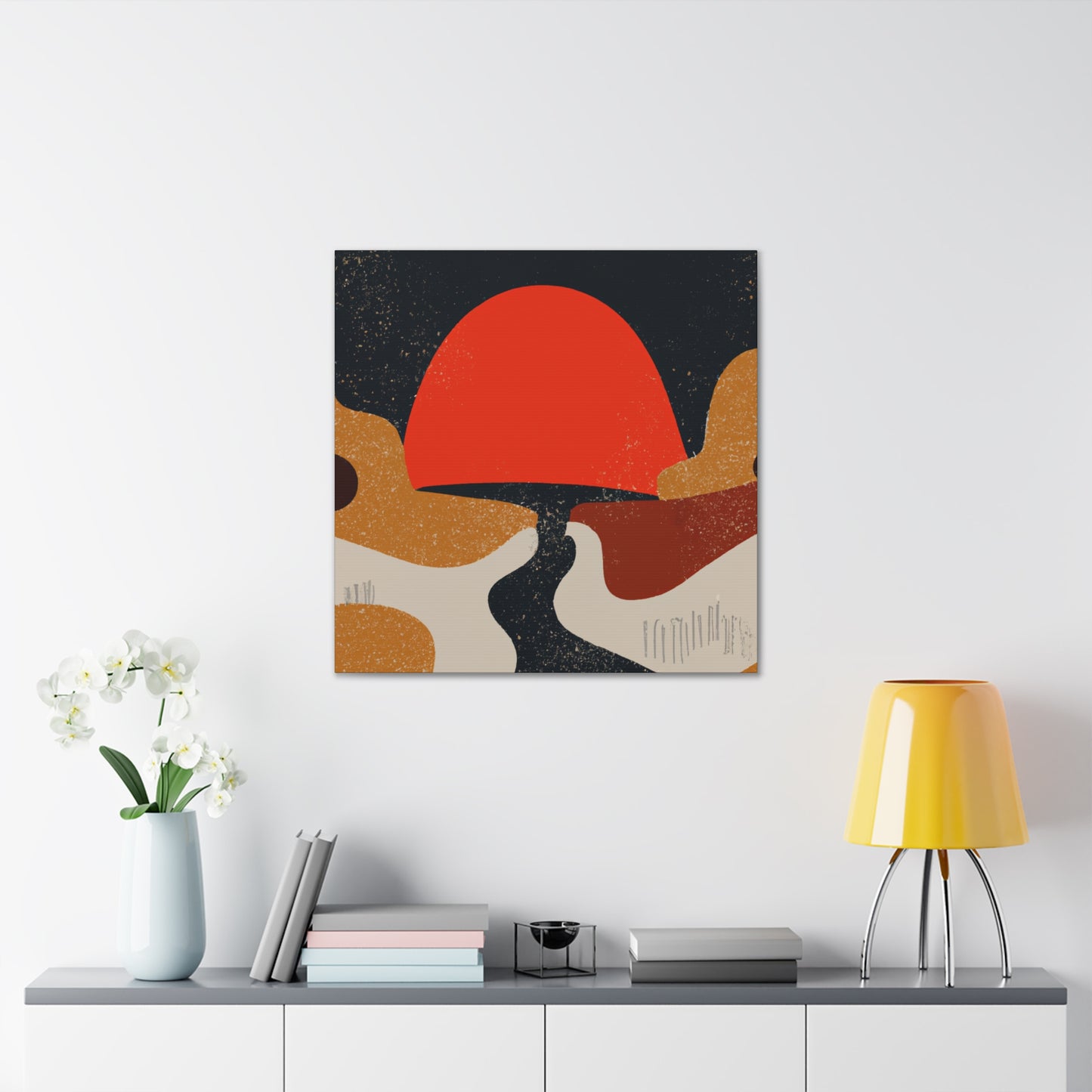 Orange Semi - Midcentury Canvas