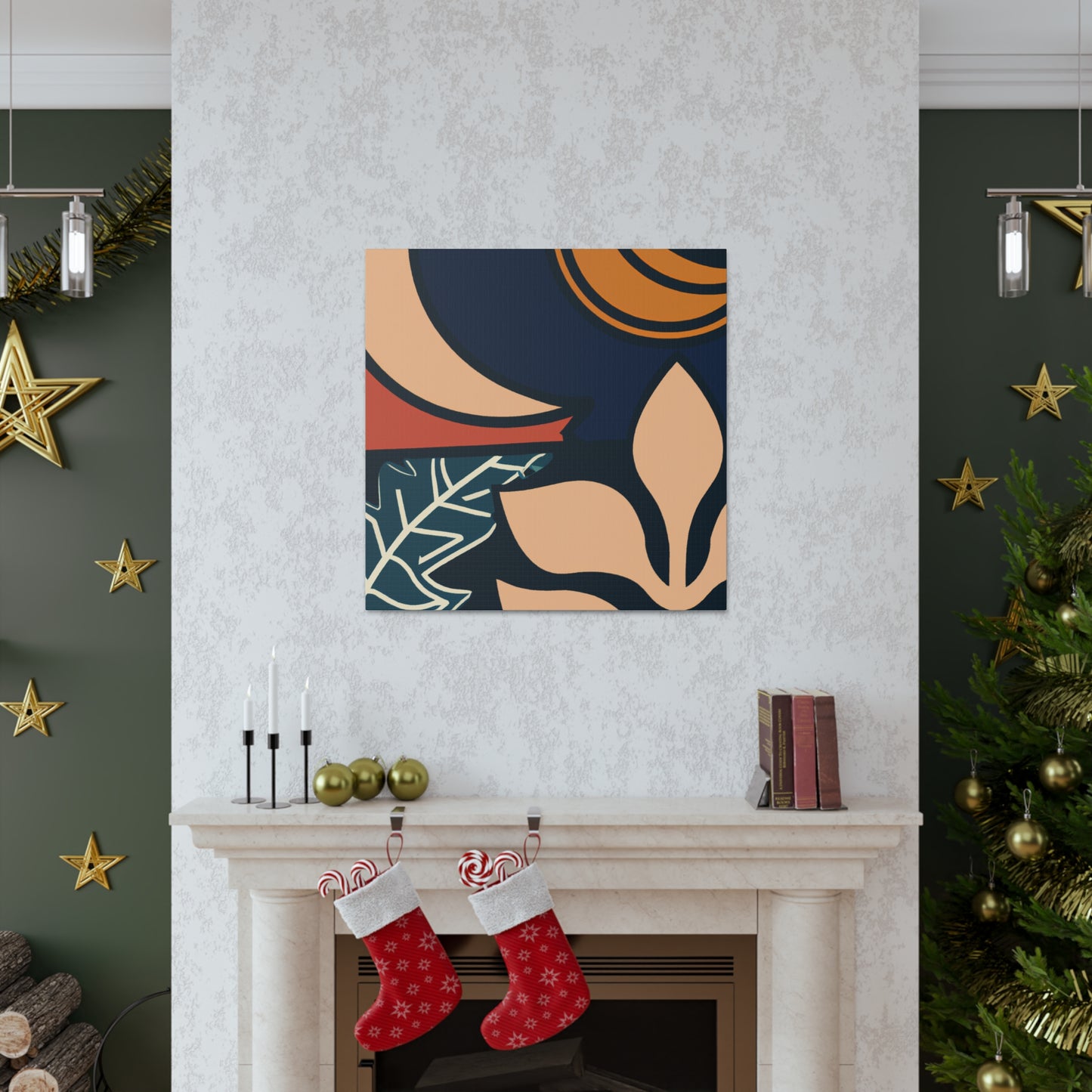 Blue Curve - Midcentury Canvas