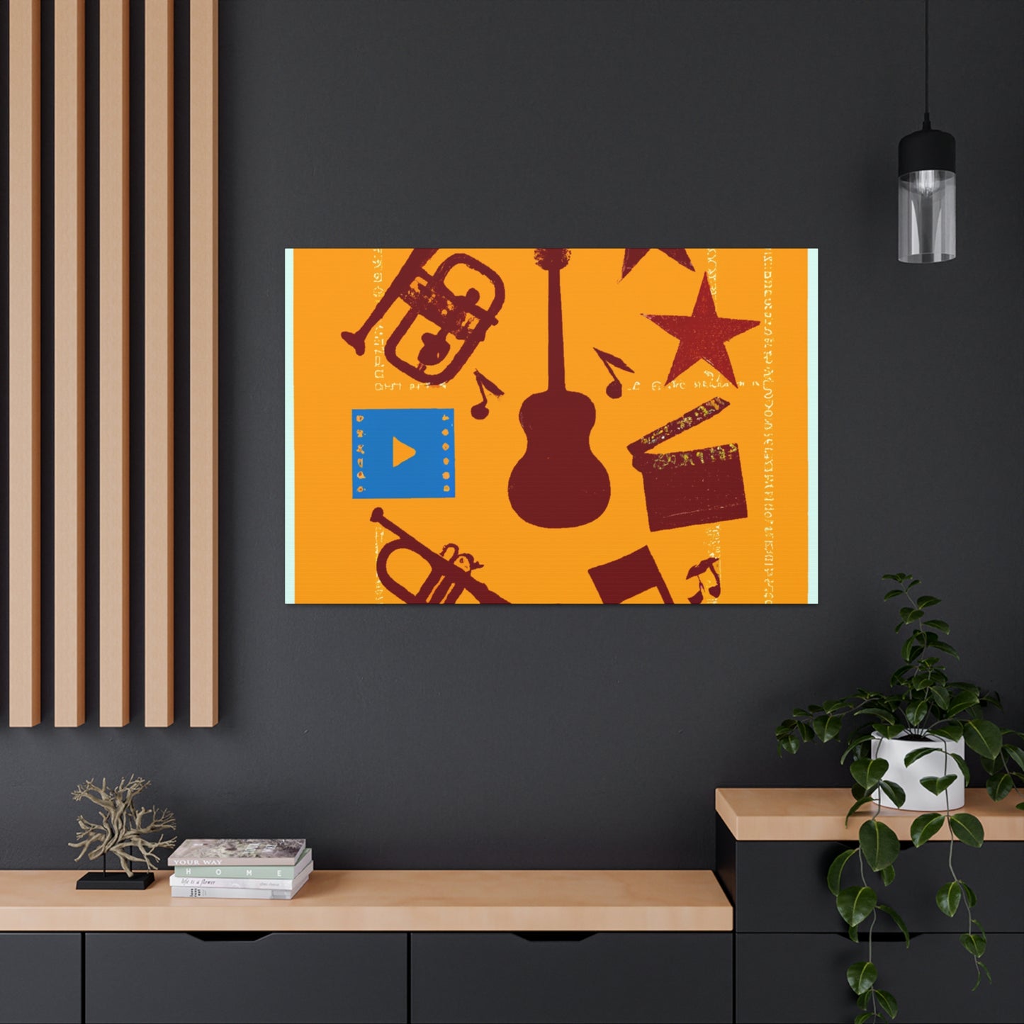 Rockin' Radio Shack - Retro Music and Film Canvas