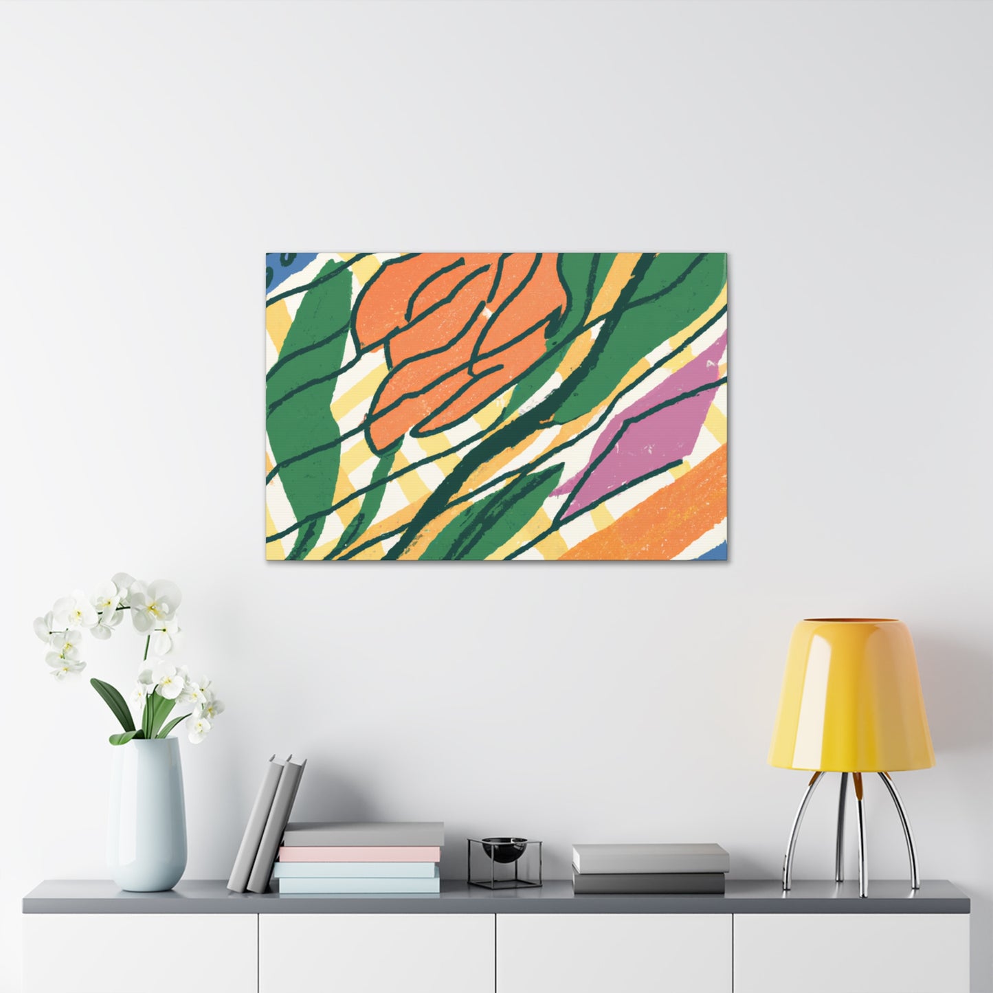 Goldenglare Flower - Midcentury Canvas