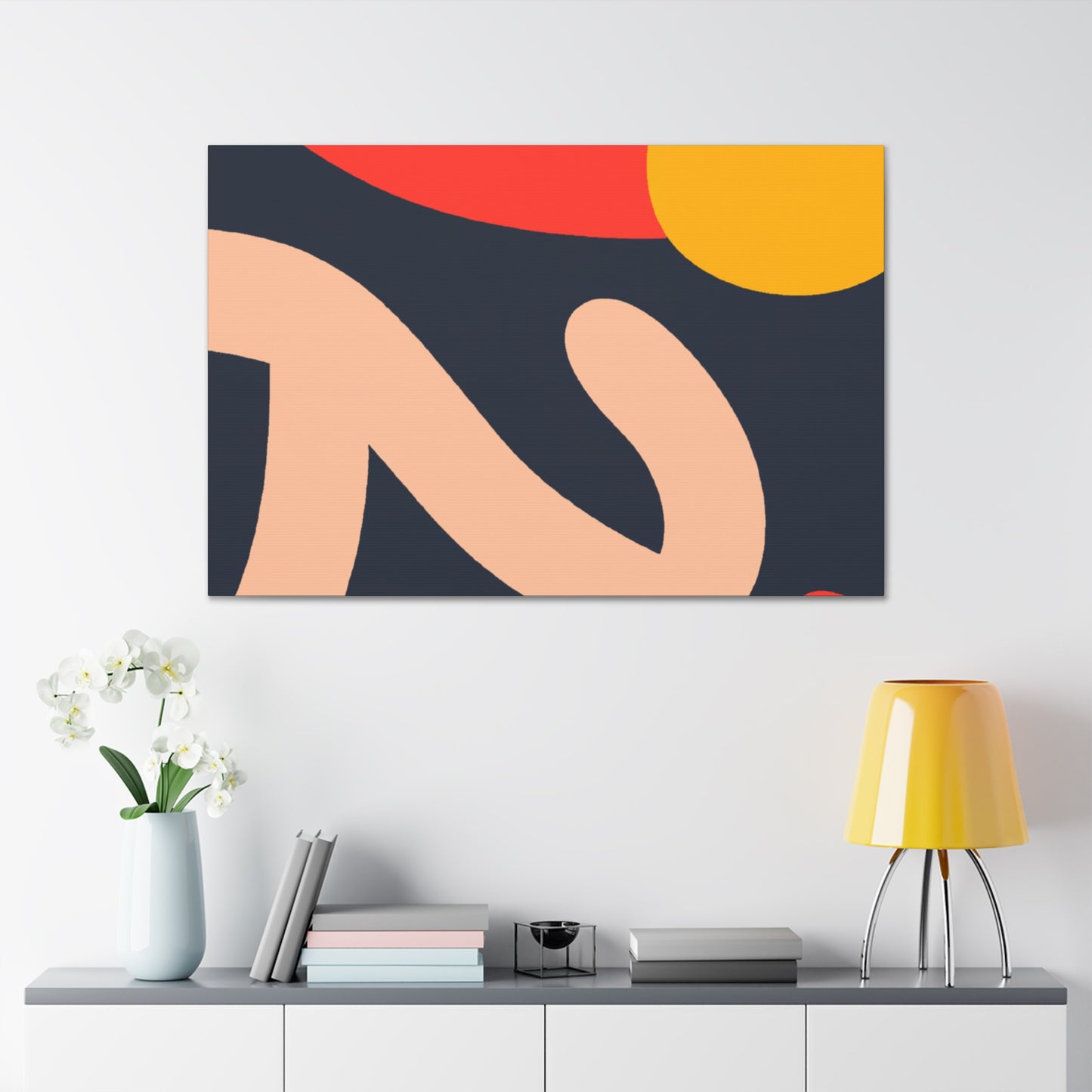 "Maze of Lines - Midcentury" - Canvas