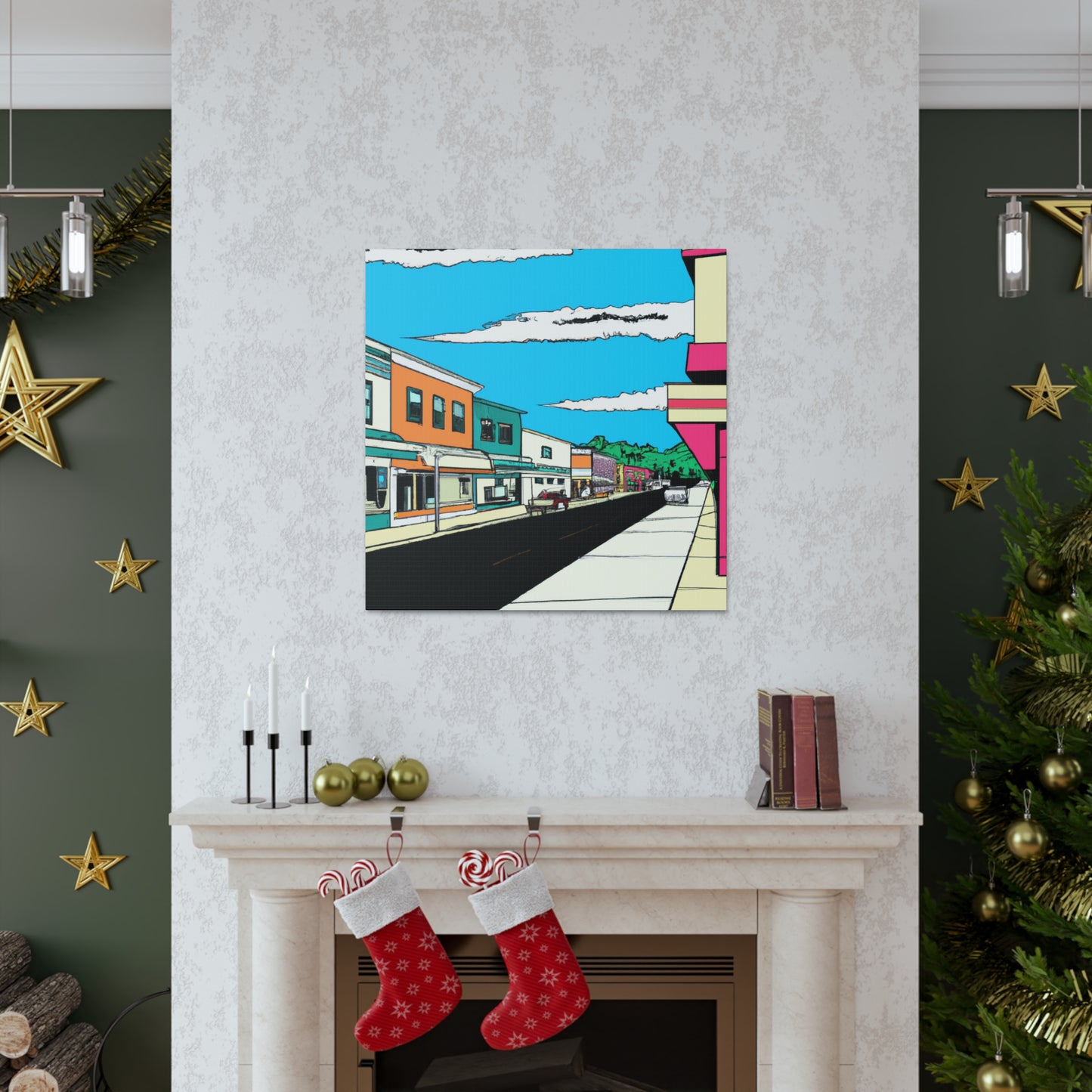 St Louis Ave - Architectural Canvas Pop Art