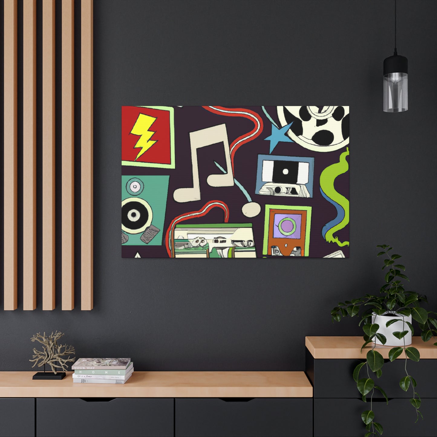 The Sizzling Shoppe - Retro Music and Film Canvas