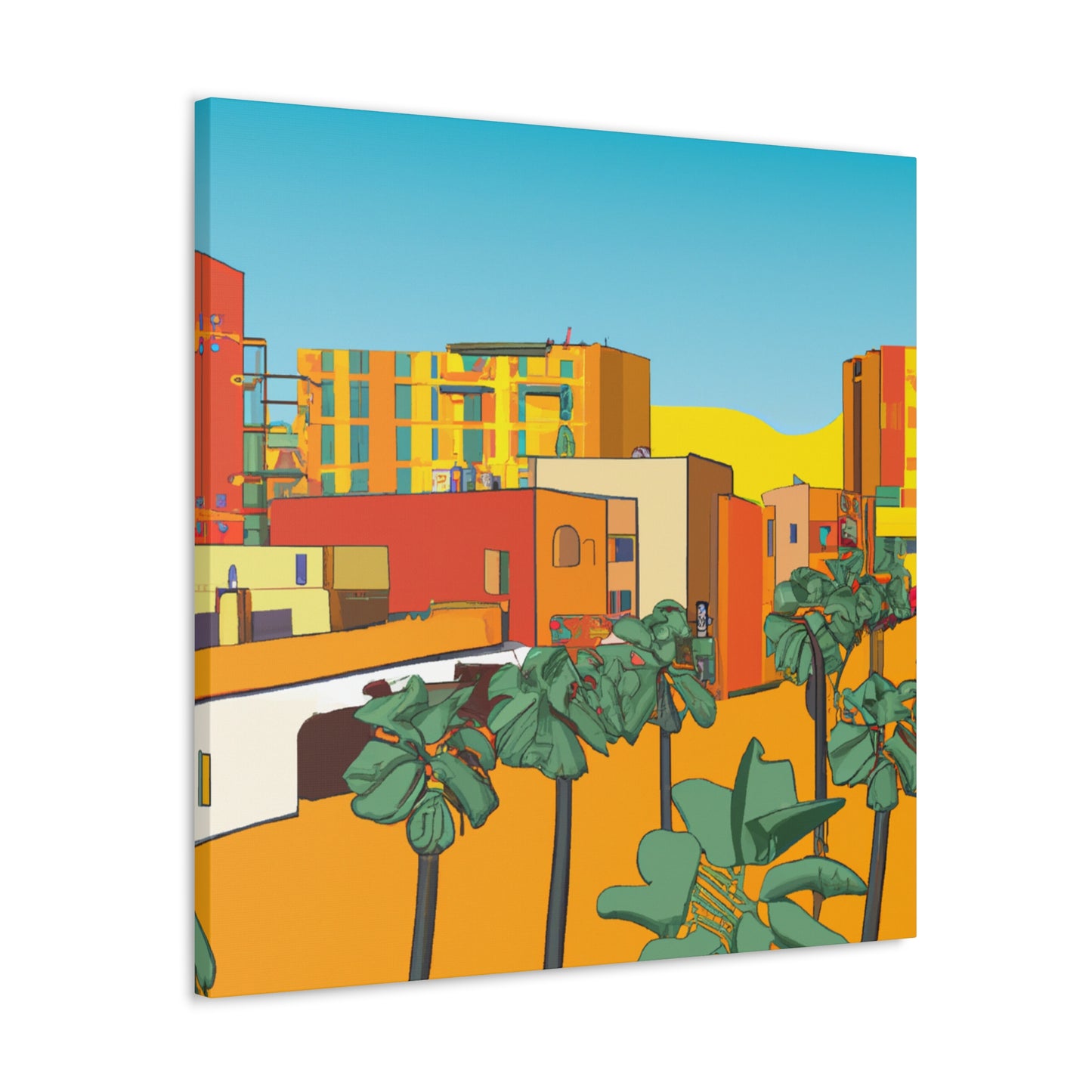 Orange Road Oasis - Architectural - Canvas