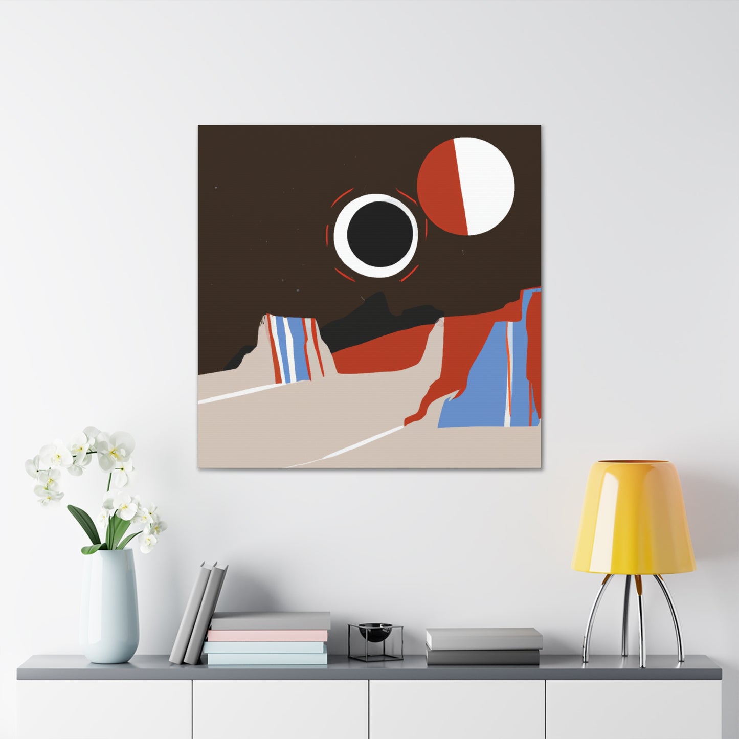 "Dreamy Geometric Glow - Midcentury" - Canvas