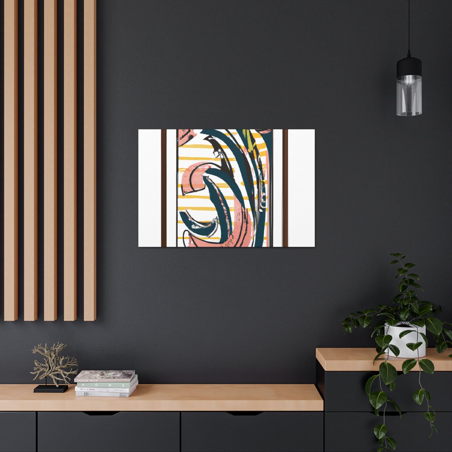 Flametail Parrot - Midcentury Canvas