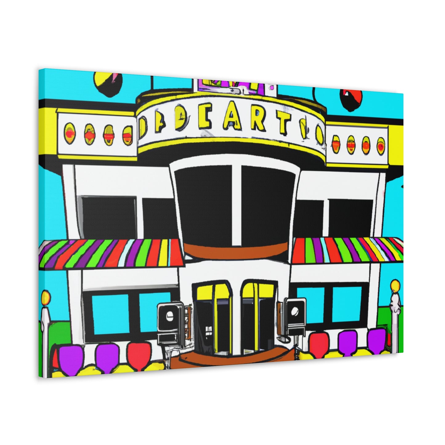 Rock-A-Boogie Drive-In Dance Hall - Architectural Canvas Pop Art