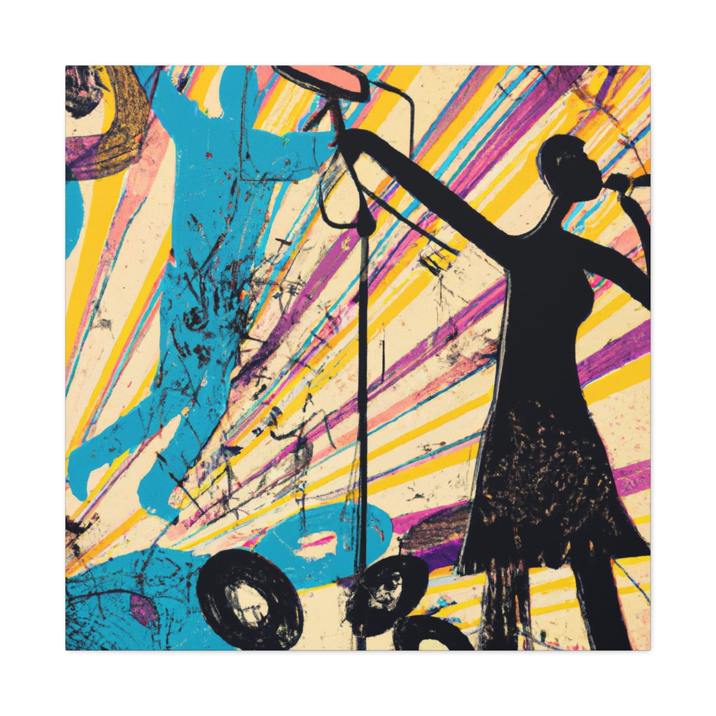 "Crankin' Tracks - Retro Music" - Canvas