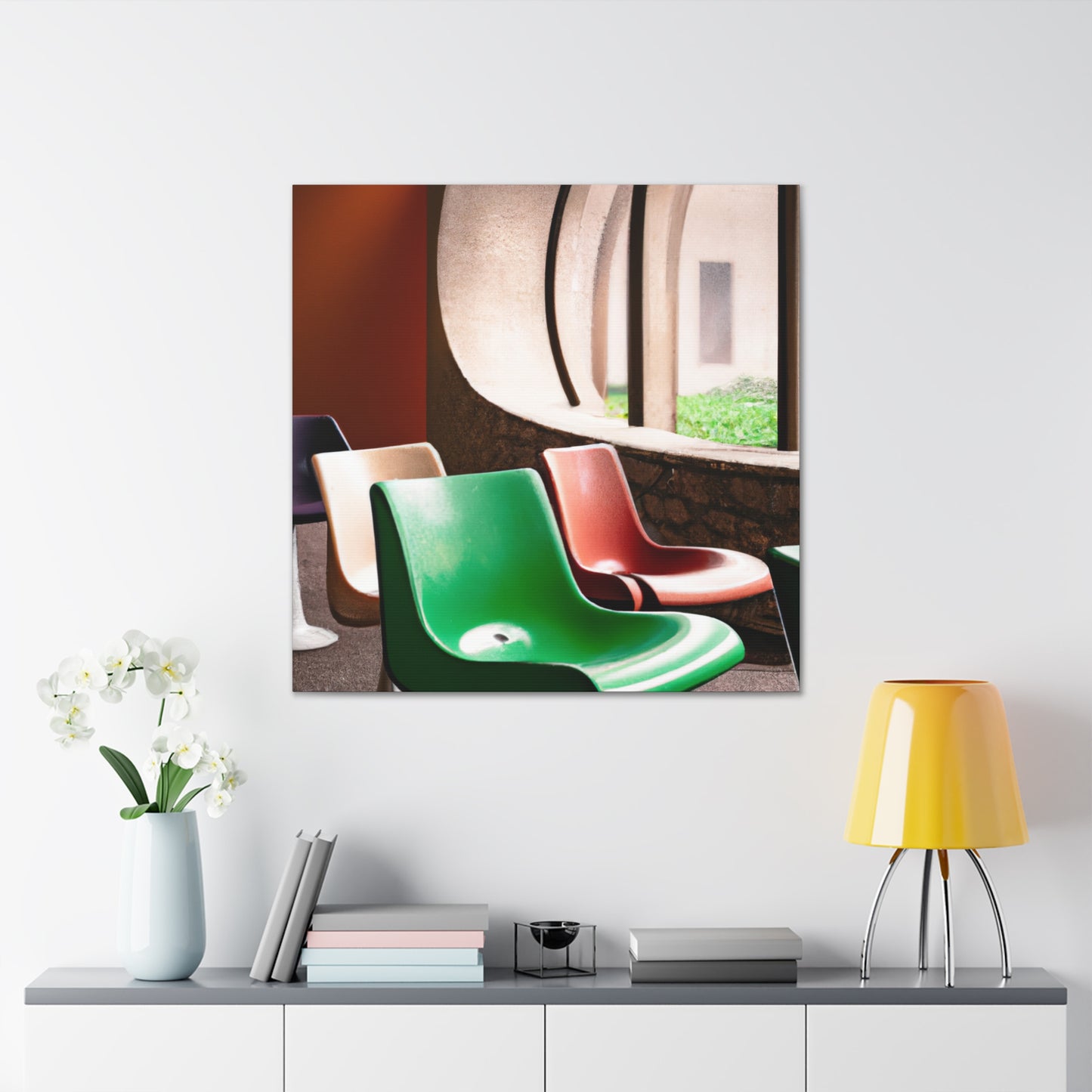 "Breezy Oasis - Midcentury" - Canvas