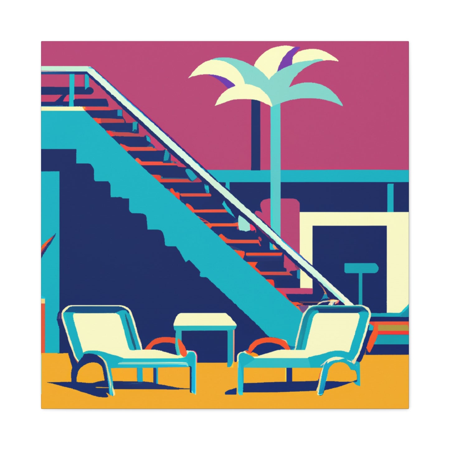 Vineyard Vista- Midcentury - Canvas