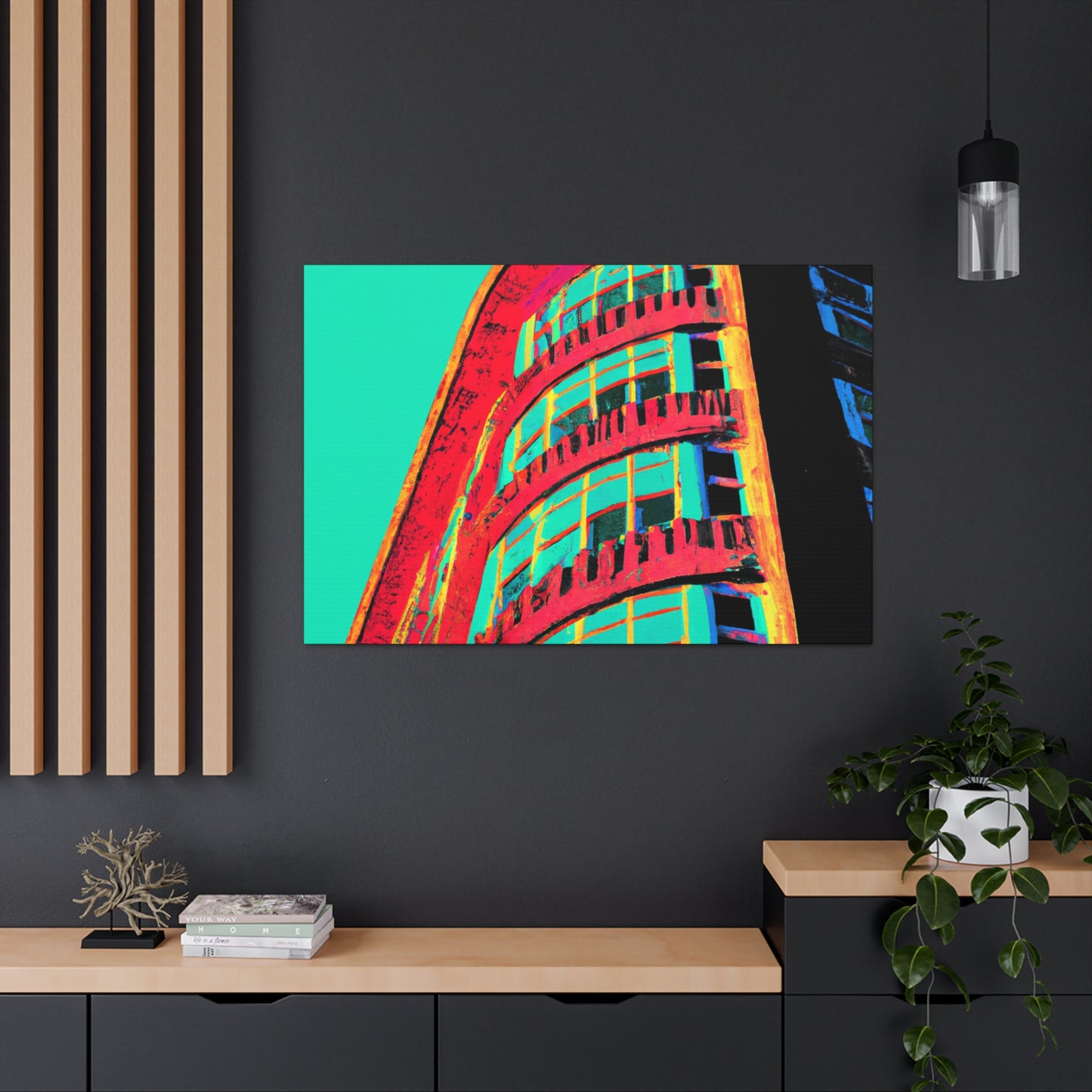 Modernist Tower of Glass and Steel. - Architectural Canvas