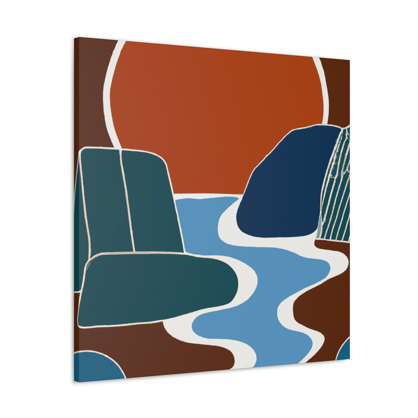 Vivid Hexagon- Midcentury - Canvas
