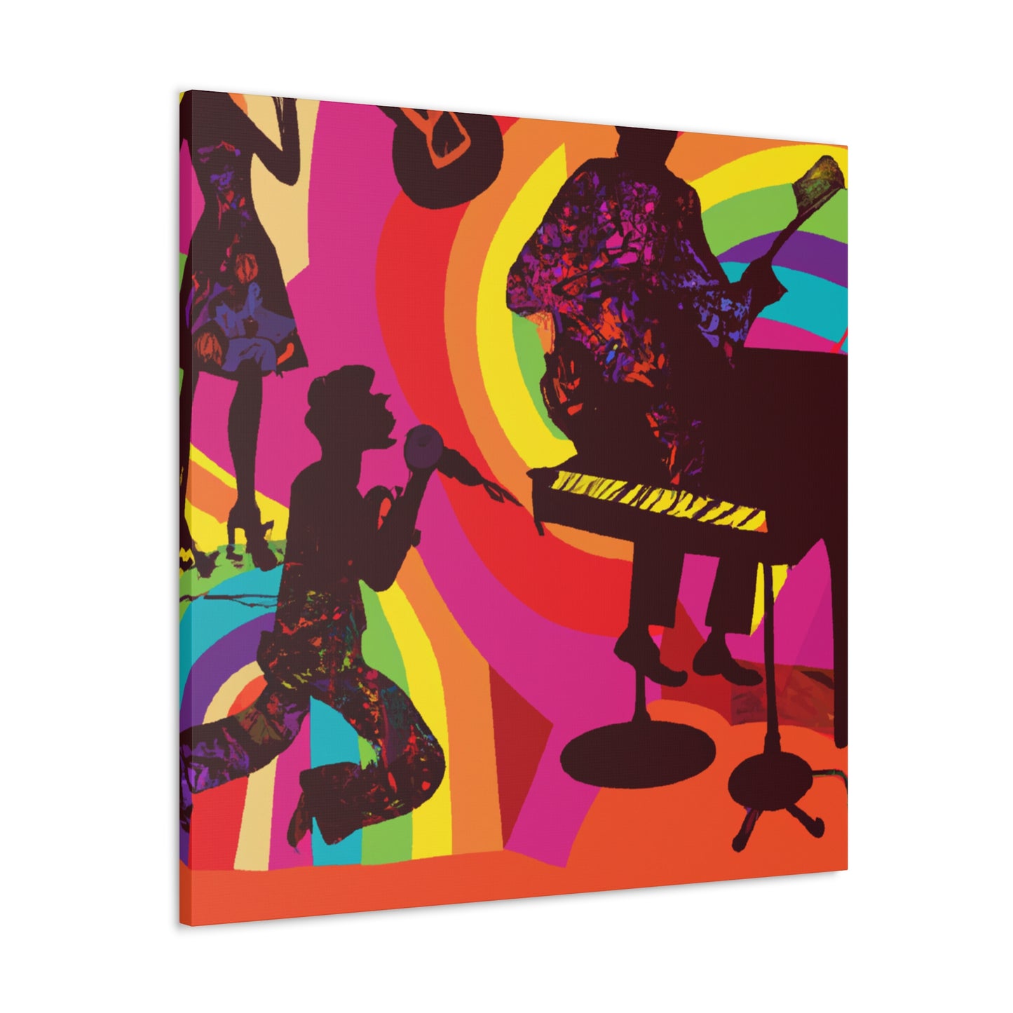 "Cool Cat Shuffle - Retro Music" - Canvas