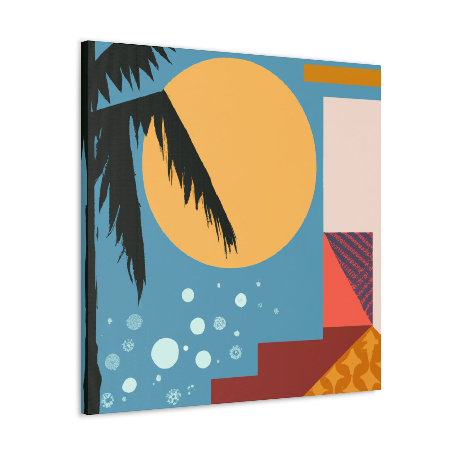 "Ascending Sunrays - Midcentury" - Canvas