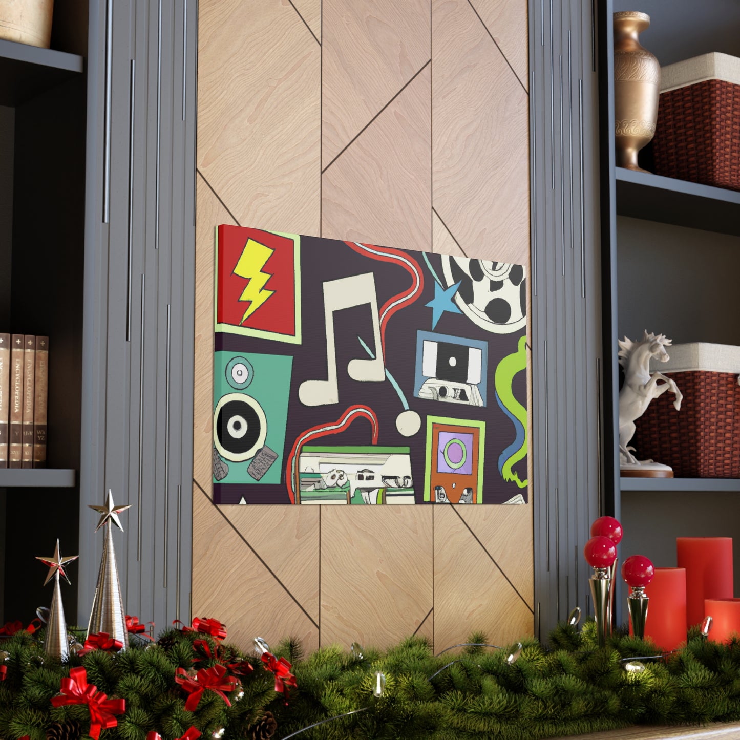 The Sizzling Shoppe - Retro Music and Film Canvas