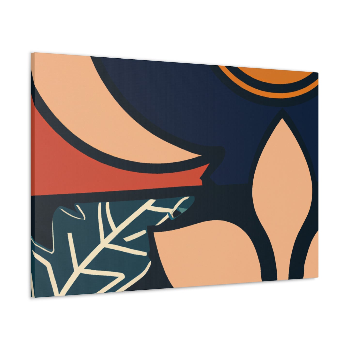 Blue Curve - Midcentury Canvas