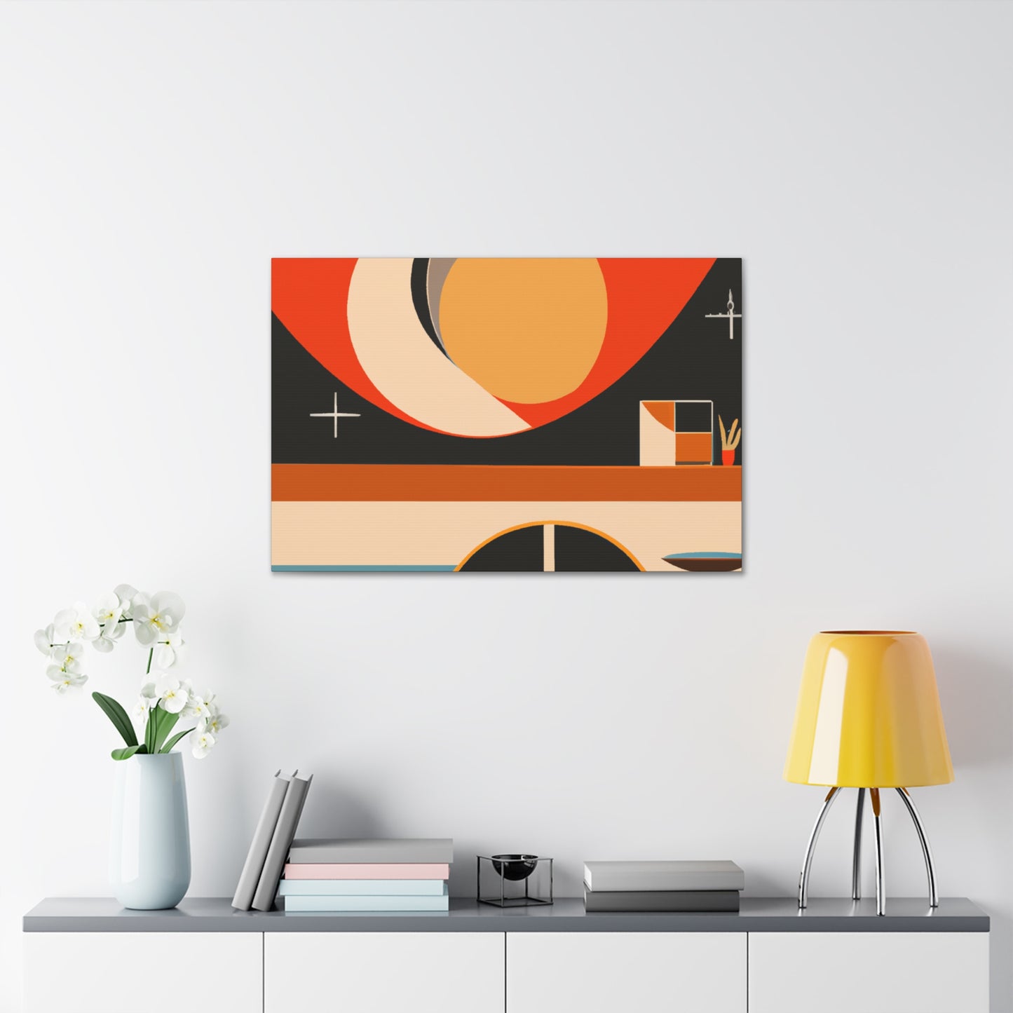 "Radial Reflection - Midcentury" - Canvas
