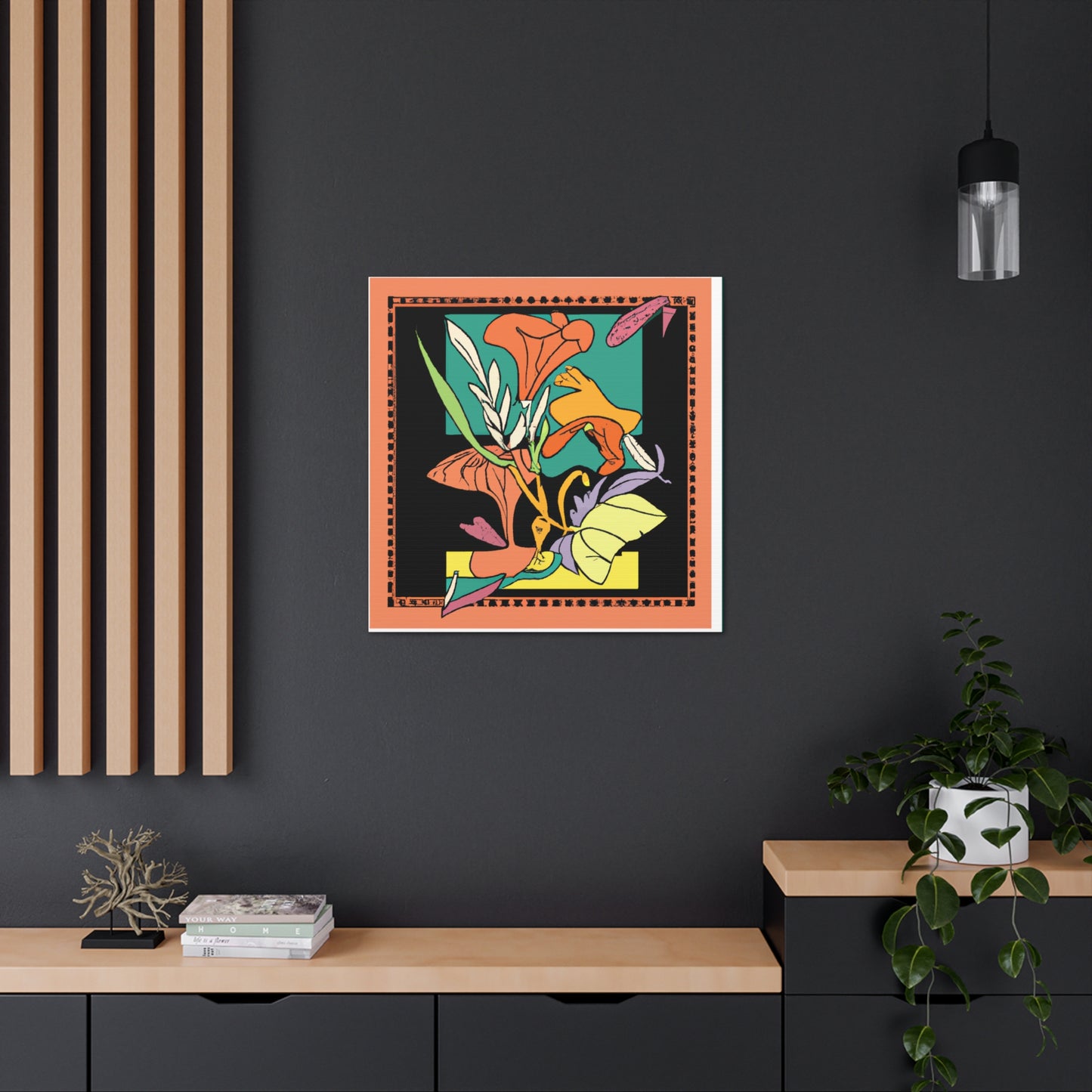 Spikestriped Similiskin. - Floral Canvas Midcentury