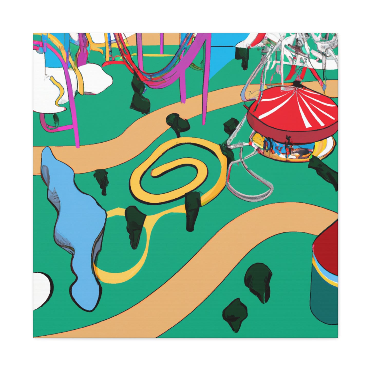 Verdant Vista - Landscape - Amusement - Canvas