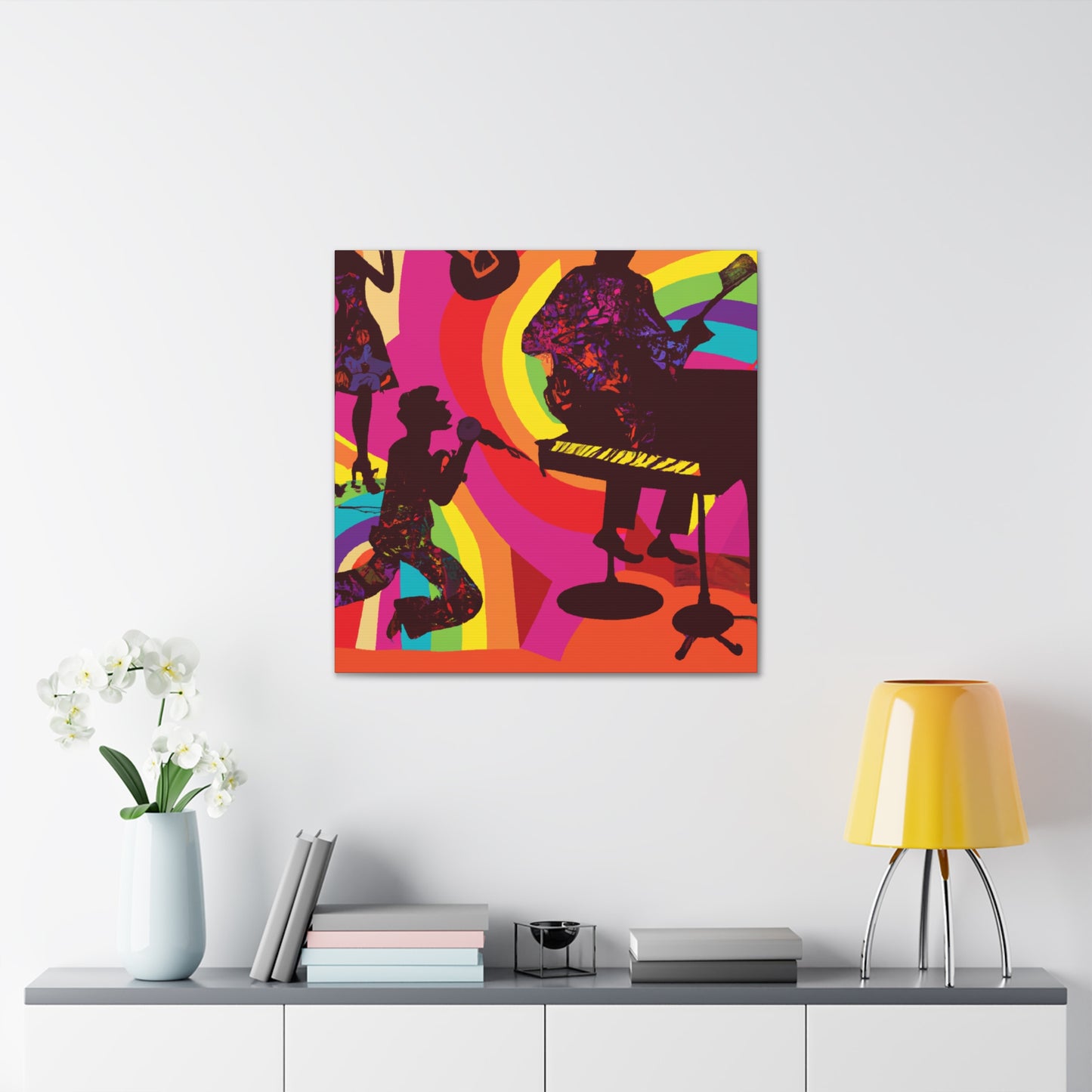"Cool Cat Shuffle - Retro Music" - Canvas