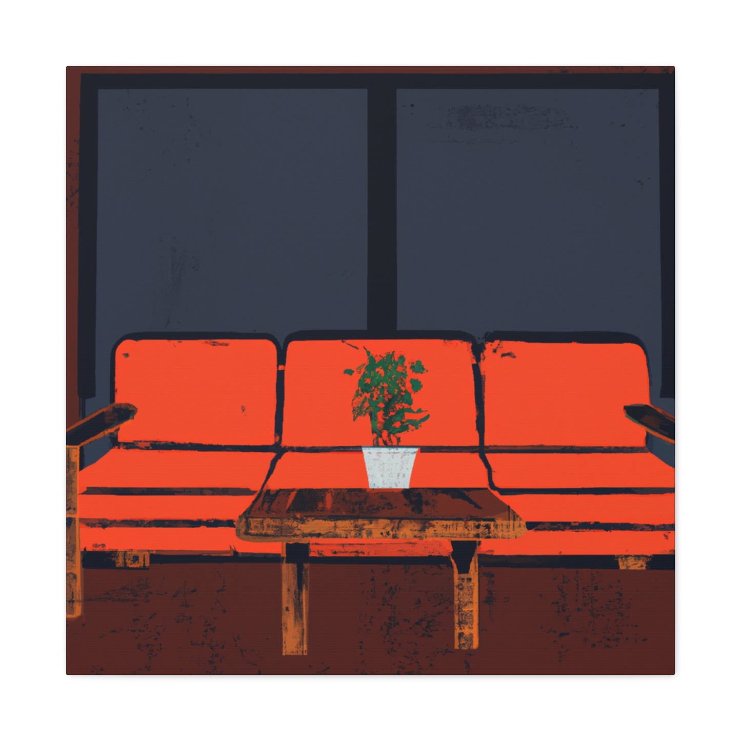 Fading Floral Feathers - Midcentury - Canvas