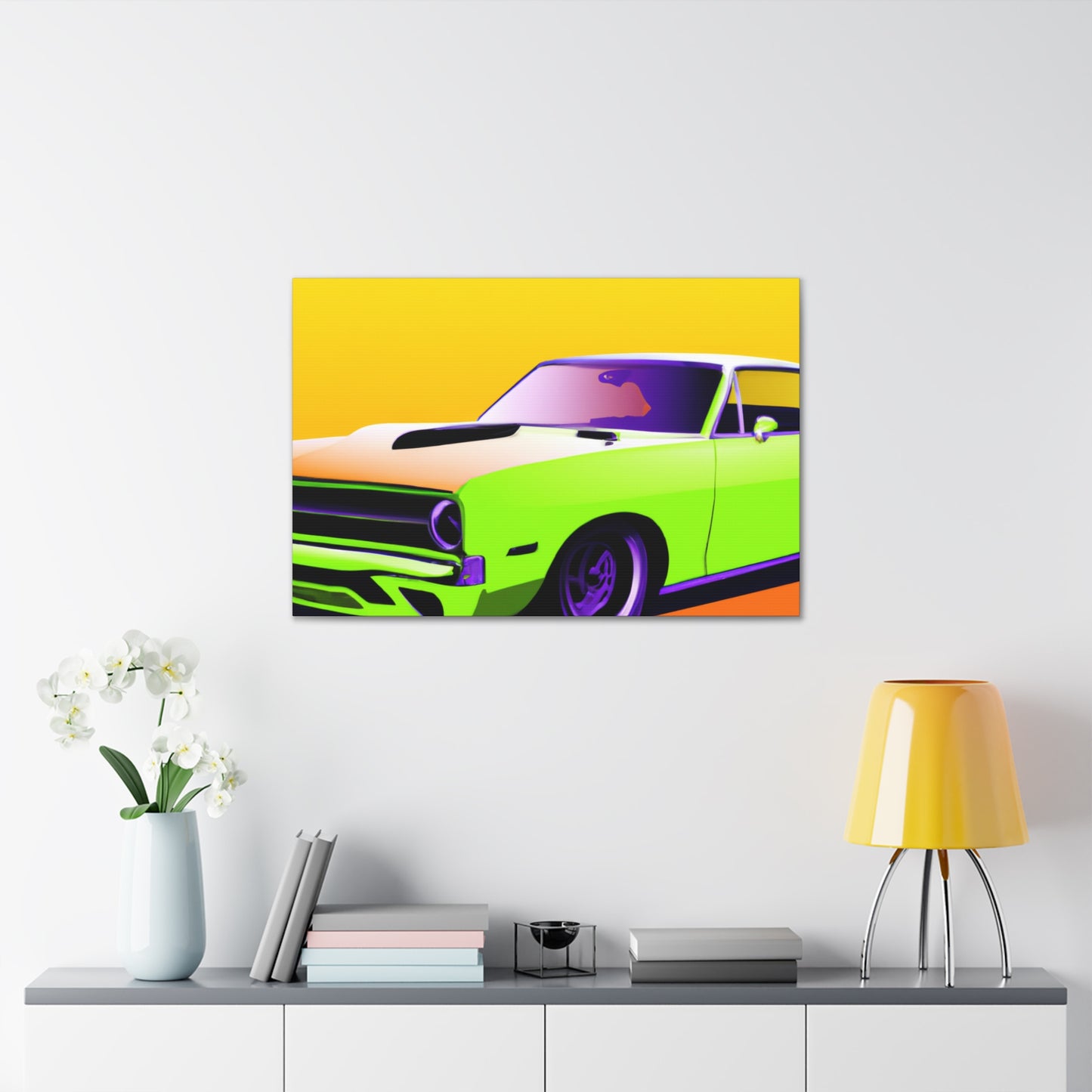 Big Neon Rocket - Automobile - Canvas