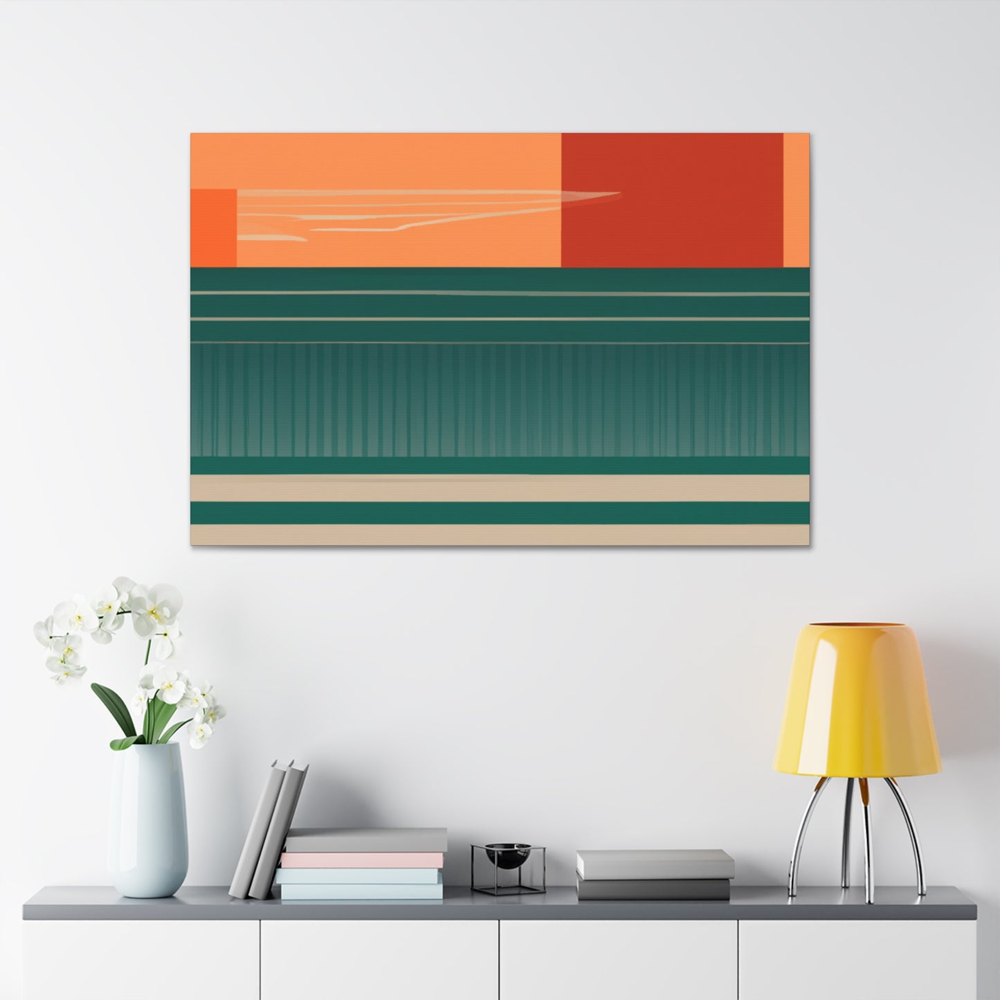 Crimson-Clawed Coyote - Midcentury Canvas