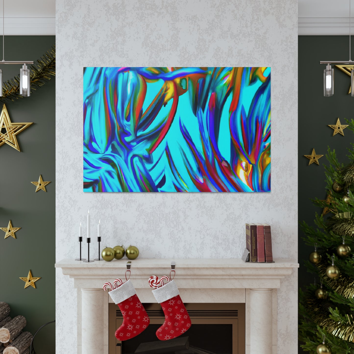 Blue Flames - Canvas - Abstract