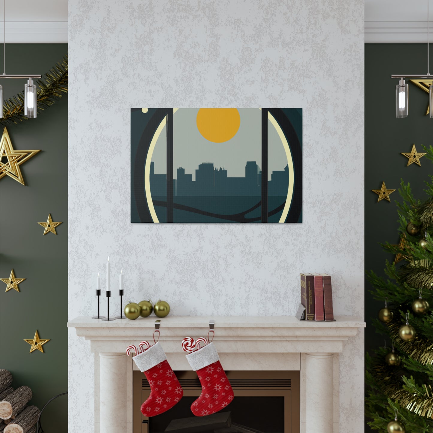 Moon Rise - Midcentury Canvas