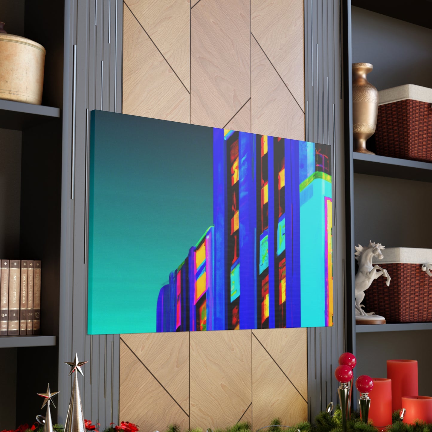"Skyline Art Deco" - Art Deco Architectural Canvas