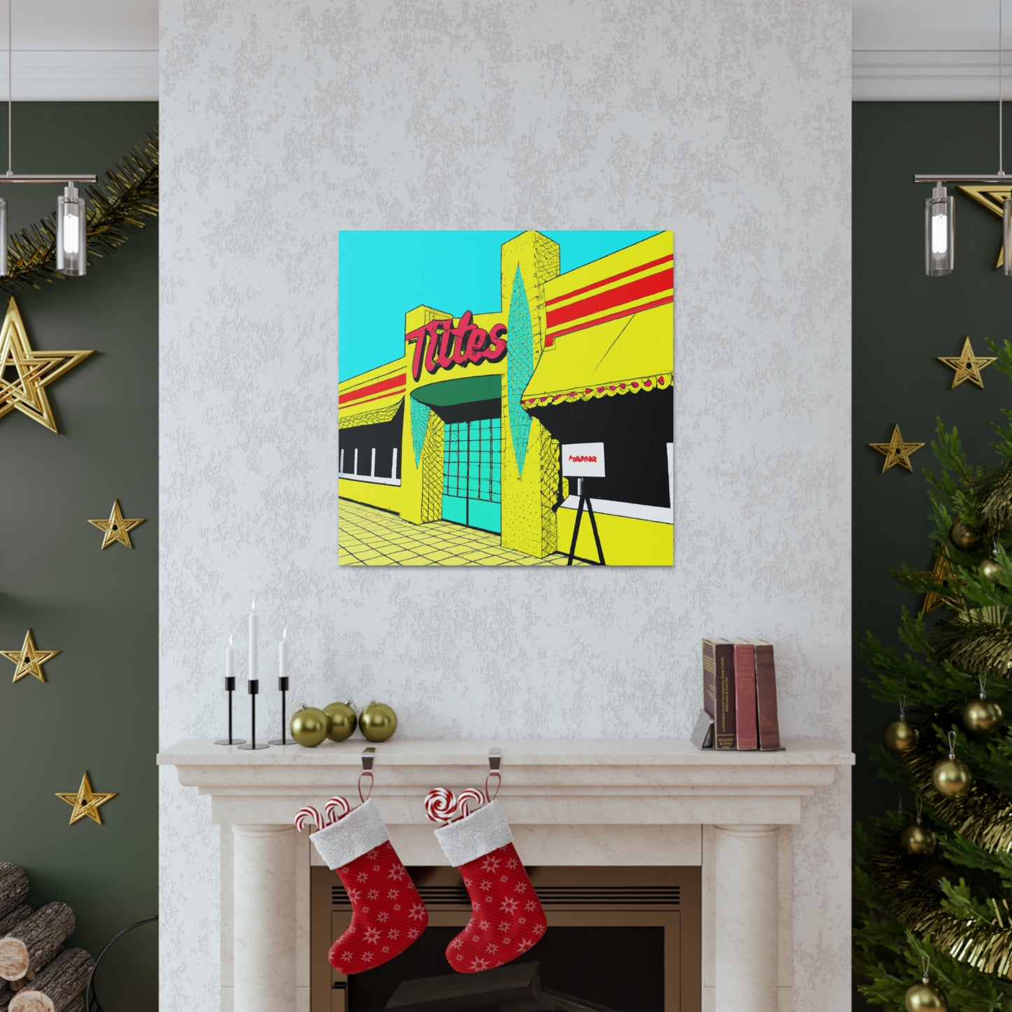 "Happy Wheels Tire Shop." - Canvas - Pop Art