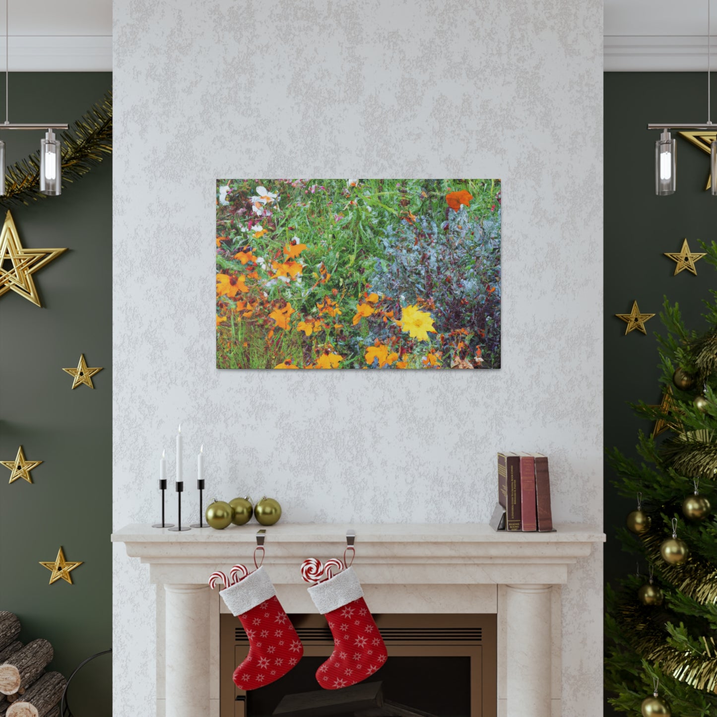 Garden Buzz; A Swarm of Colorful Blooms. - Floral Canvas