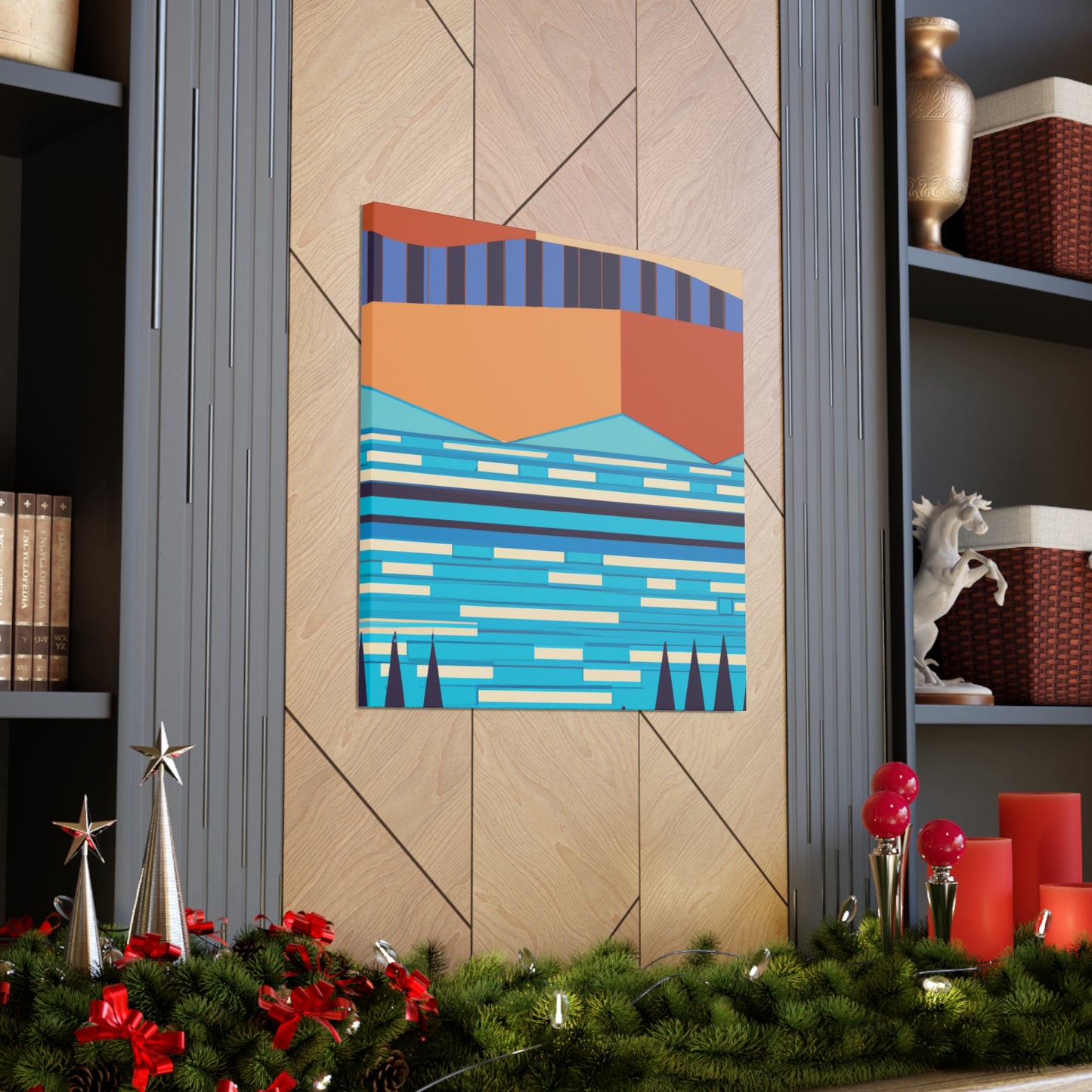 Aqua Pupil - Midcentury Canvas
