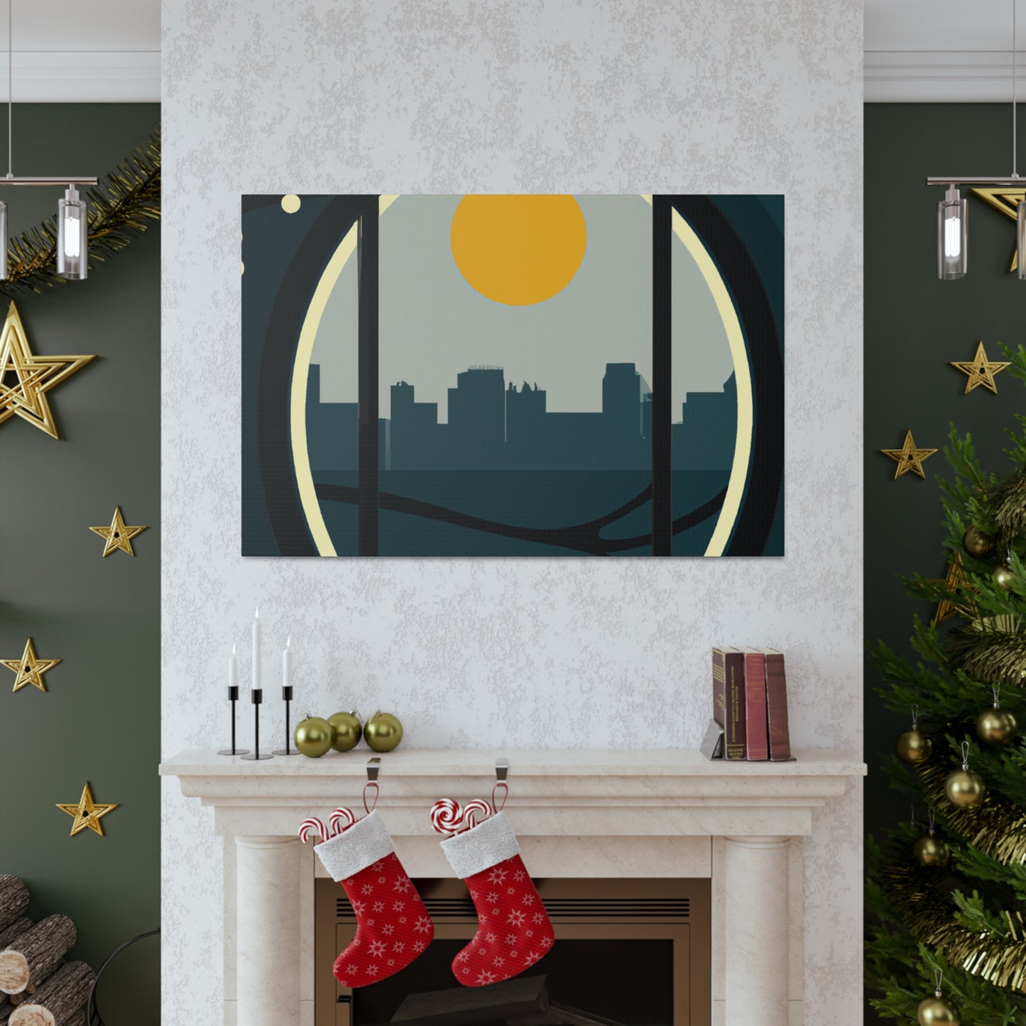Moon Rise - Midcentury Canvas