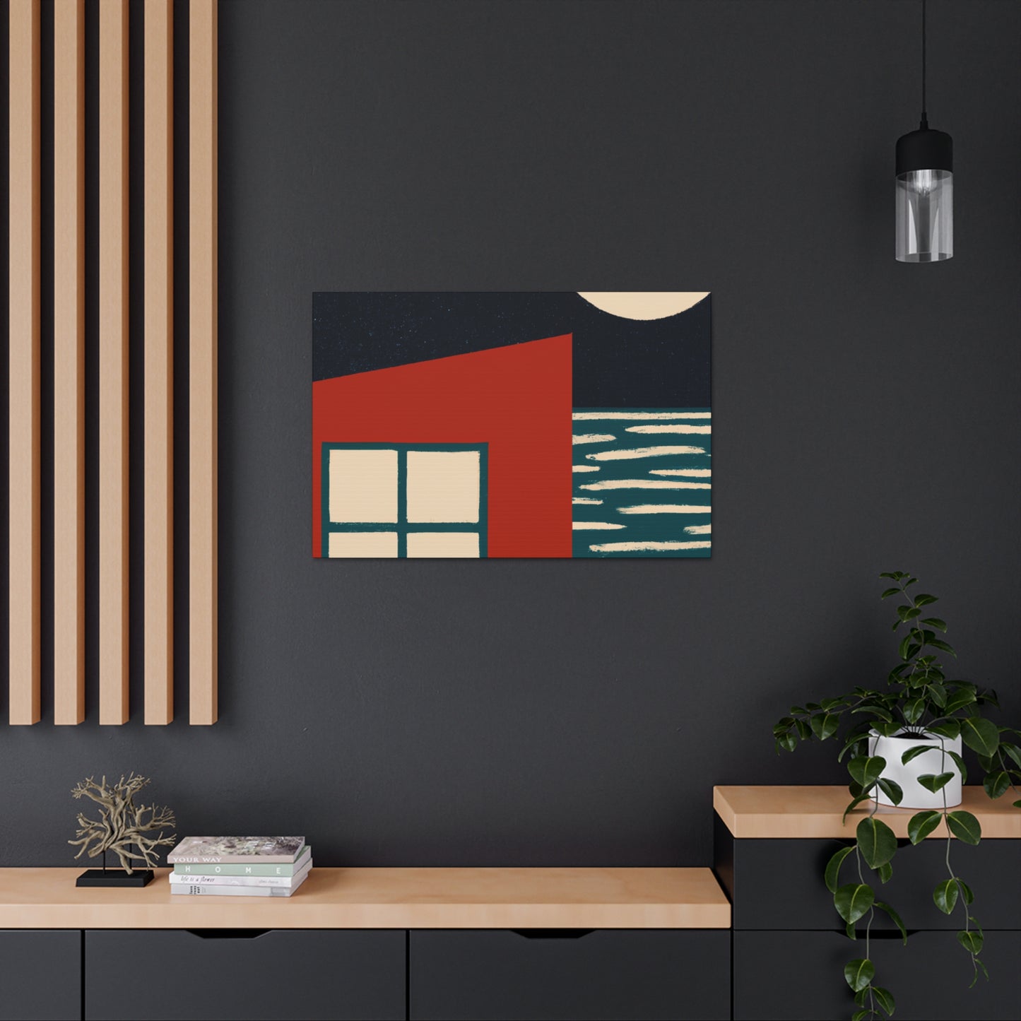 Dark Night- Midcentury Canvas