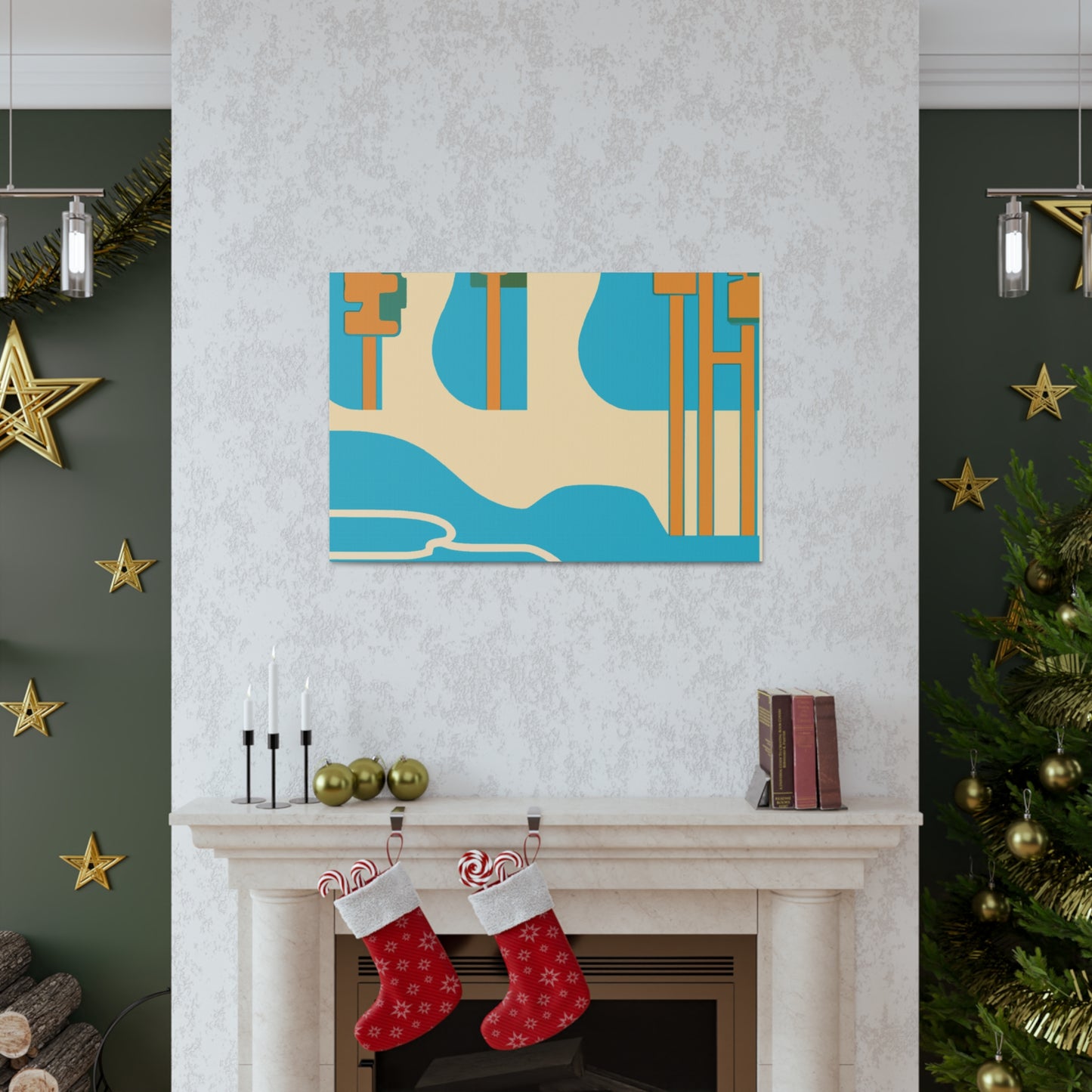 Temple River - Midcentury Canvas