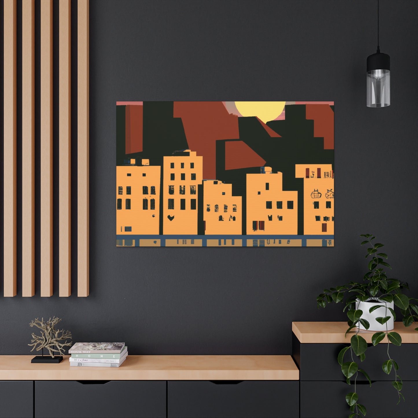 Urban Night - Midcentury Canvas