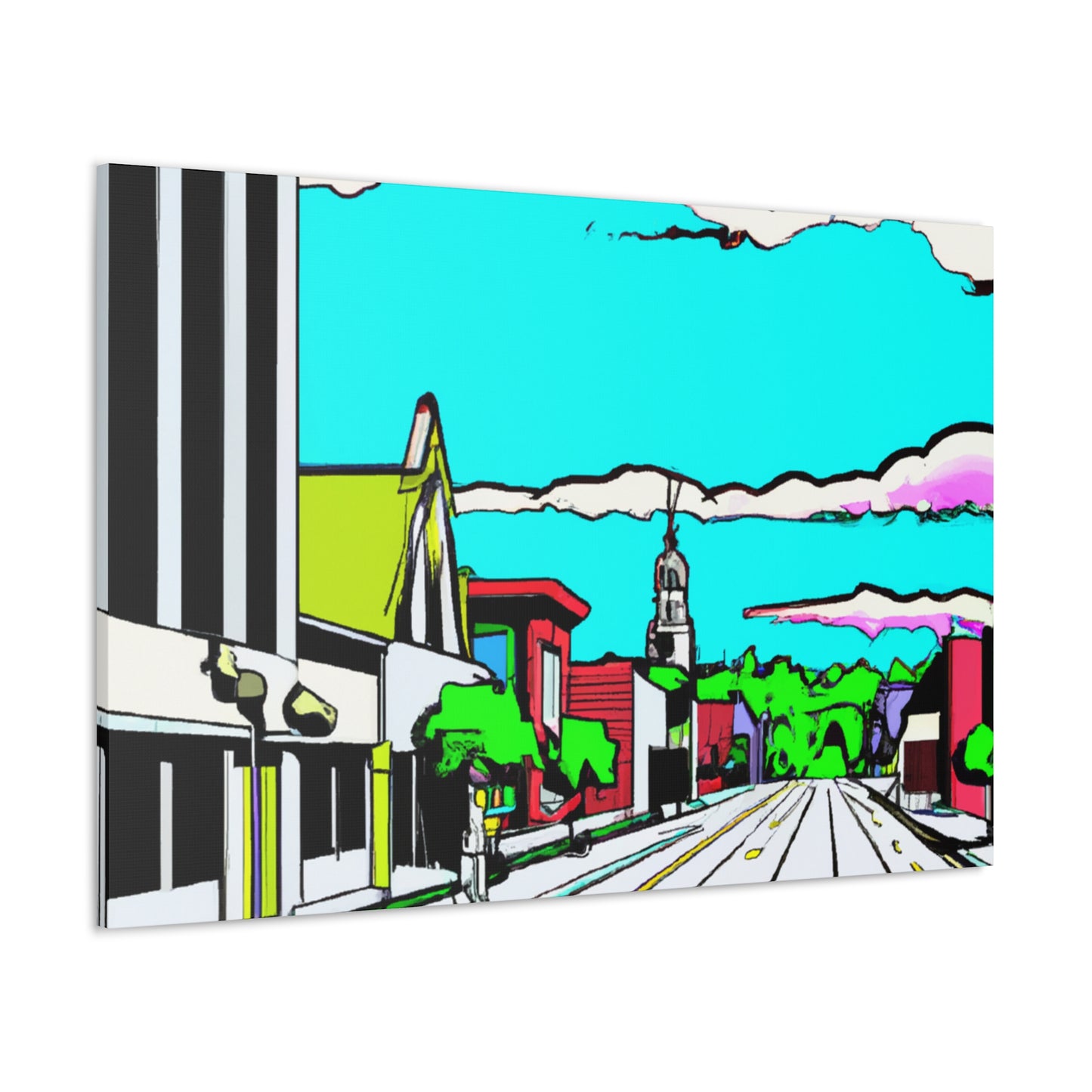 Sunset Drive-In Theater Street - Canvas - Pop Art