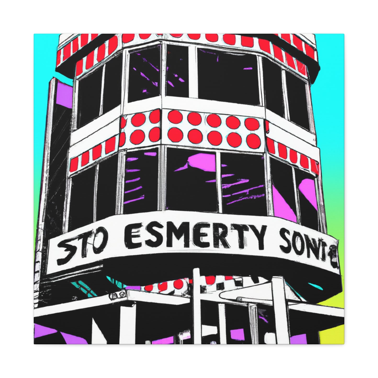 Space-Age Skating Palace. - Canvas Pop Art